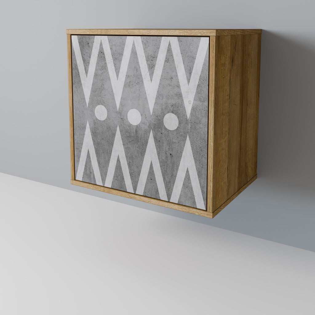 SHARP EDGES Sideboard mit 1 Tür in Eiche-Optik