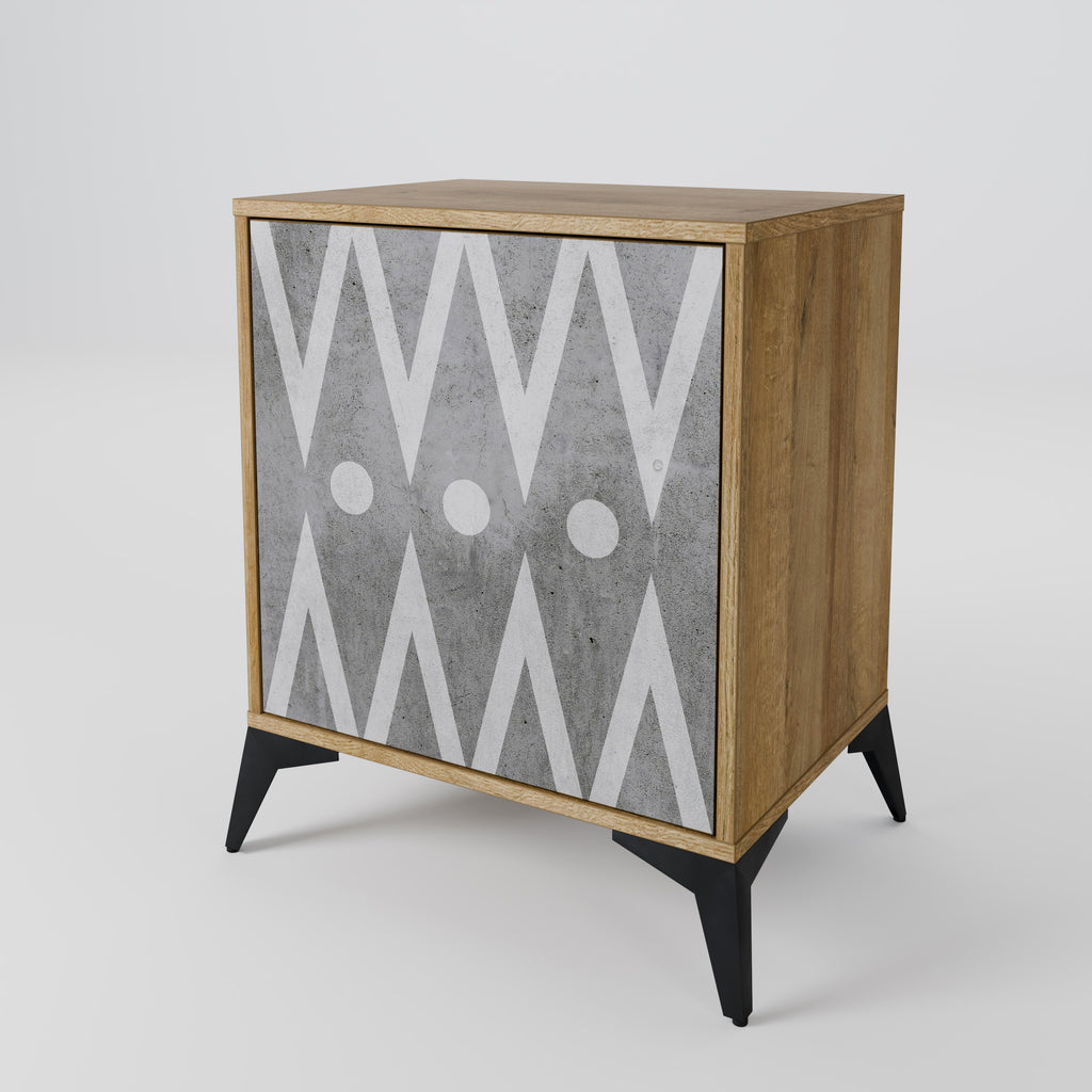 SHARP EDGES Sideboard mit 1 Tür in Eiche-Optik