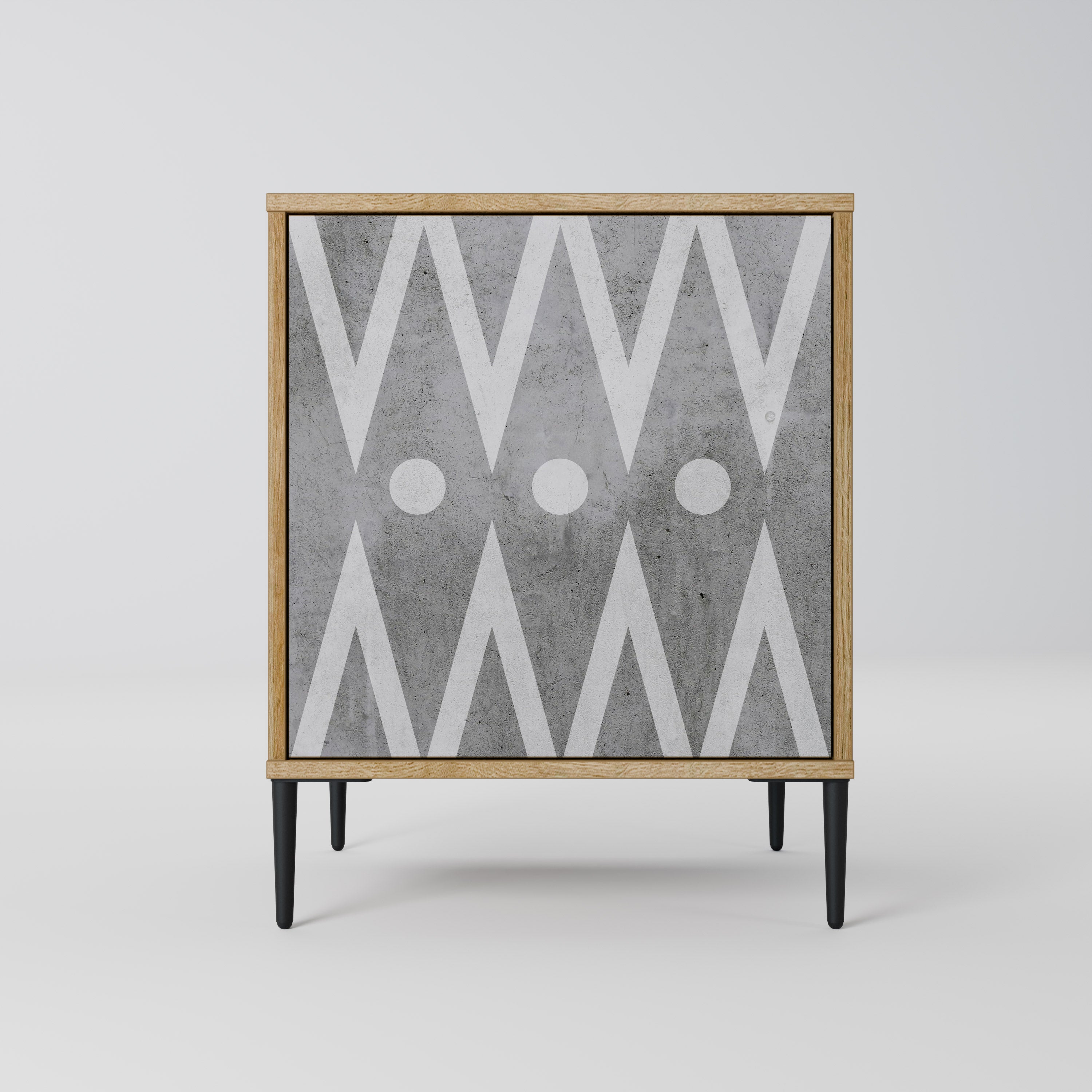 SHARP EDGES Sideboard mit 1 Tür in Eiche-Optik