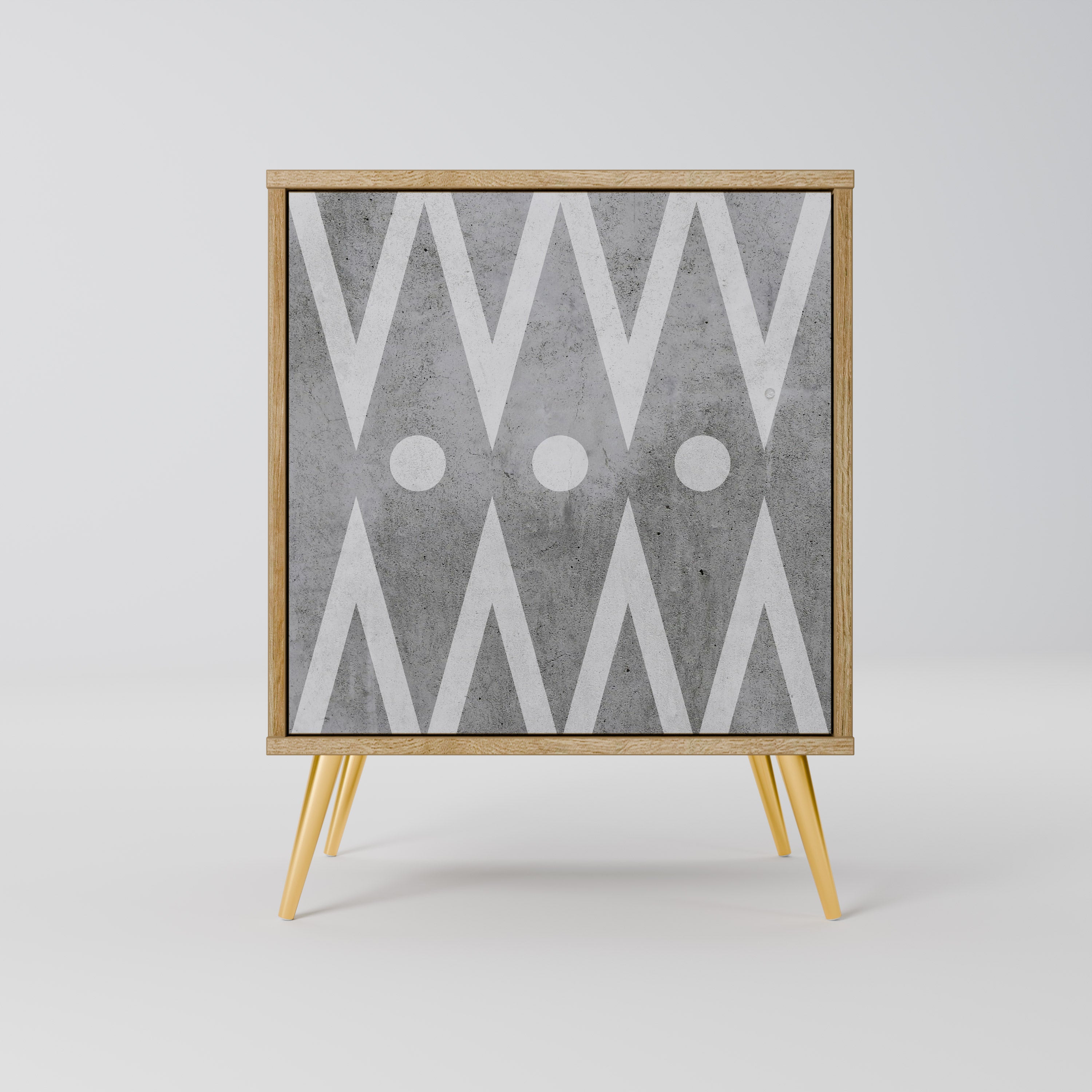 SHARP EDGES Sideboard mit 1 Tür in Eiche-Optik