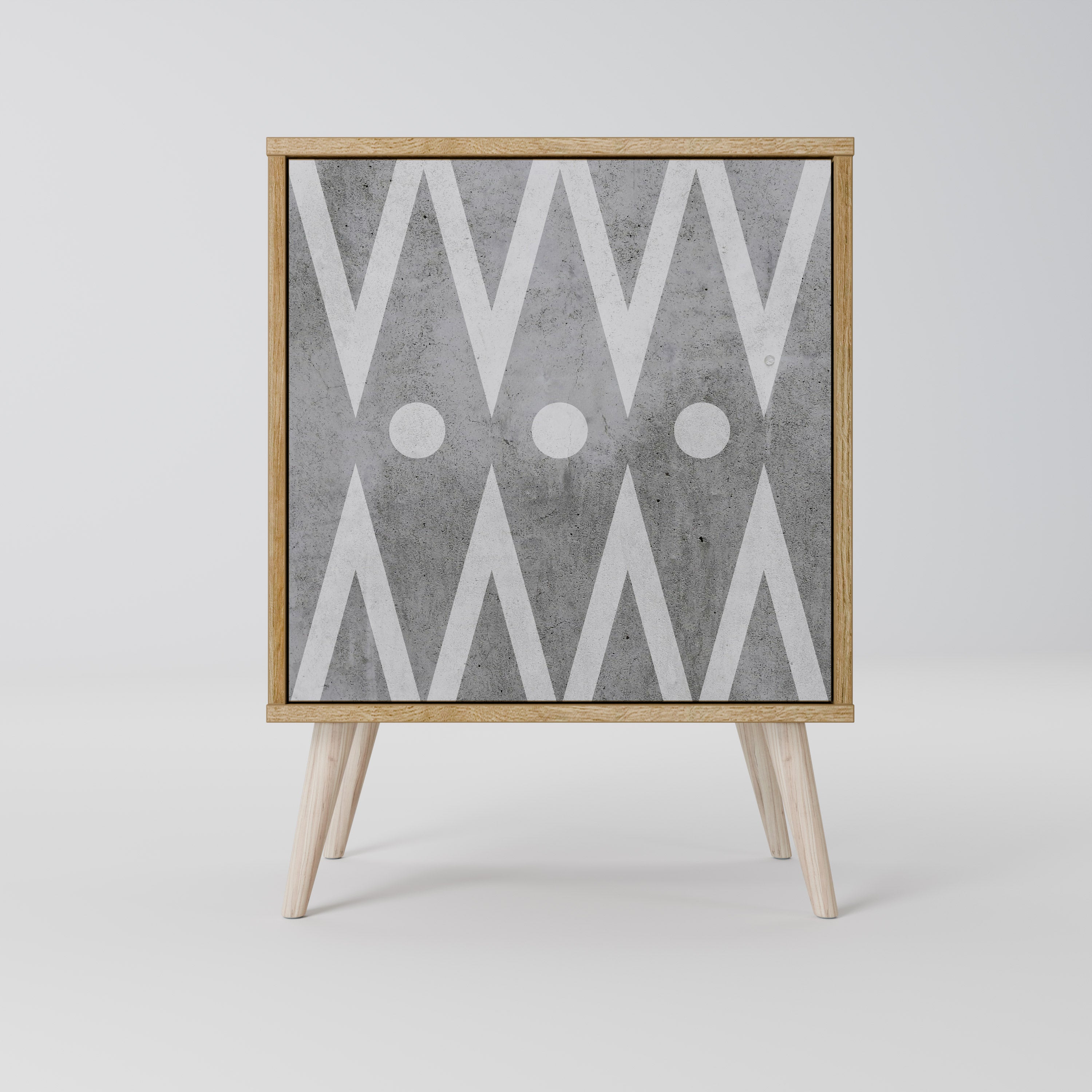 SHARP EDGES Sideboard mit 1 Tür in Eiche-Optik