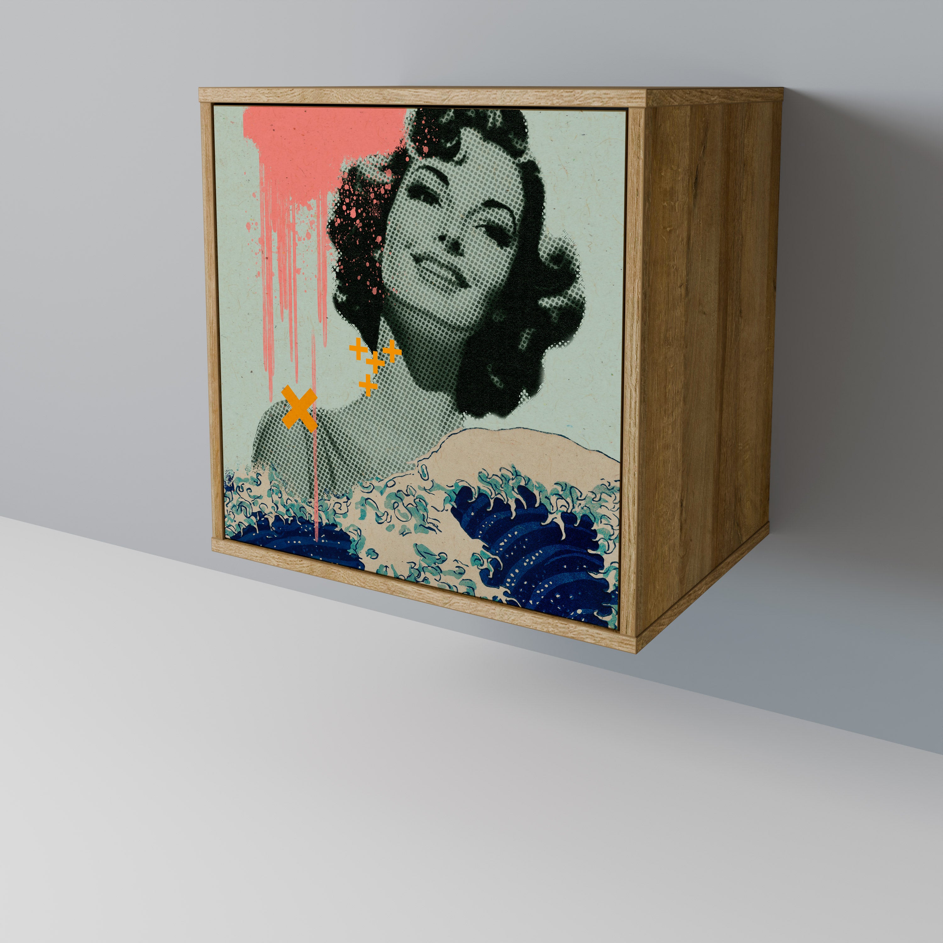 KANAGAWA BEAUTY Sideboard mit 1 Tür in Eiche-Optik