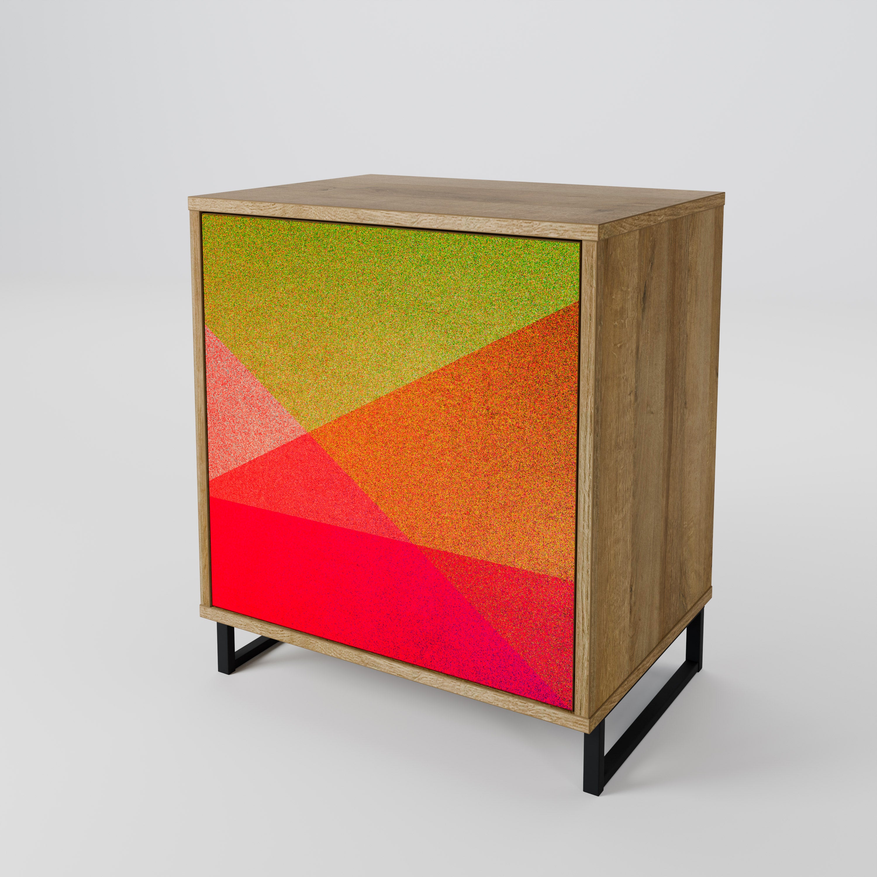 VIVID GEOMETRY Sideboard mit 1 Tür in Eiche-Optik