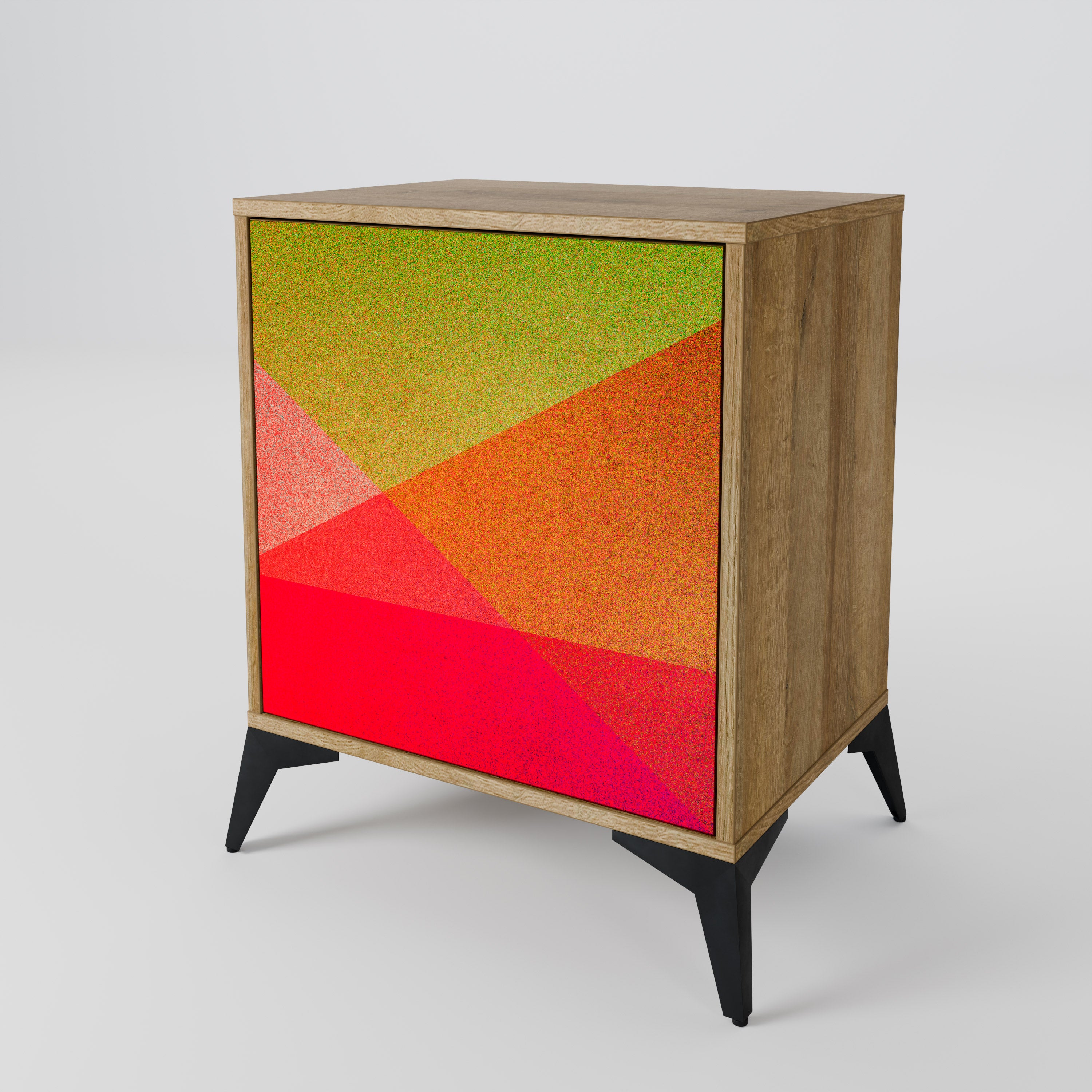 VIVID GEOMETRY Sideboard mit 1 Tür in Eiche-Optik