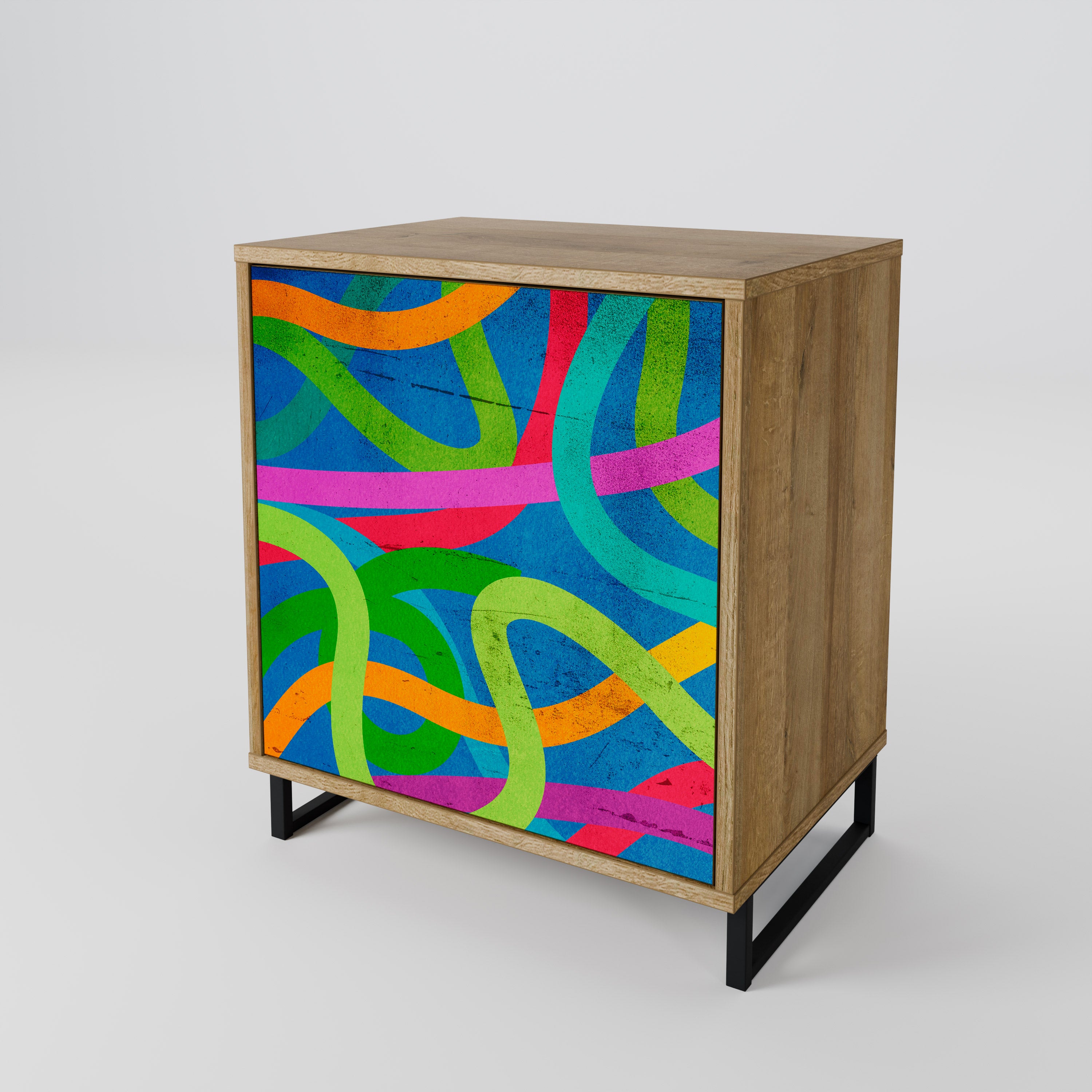 STREAMER TANGLE Sideboard mit 1 Tür in Eiche-Optik