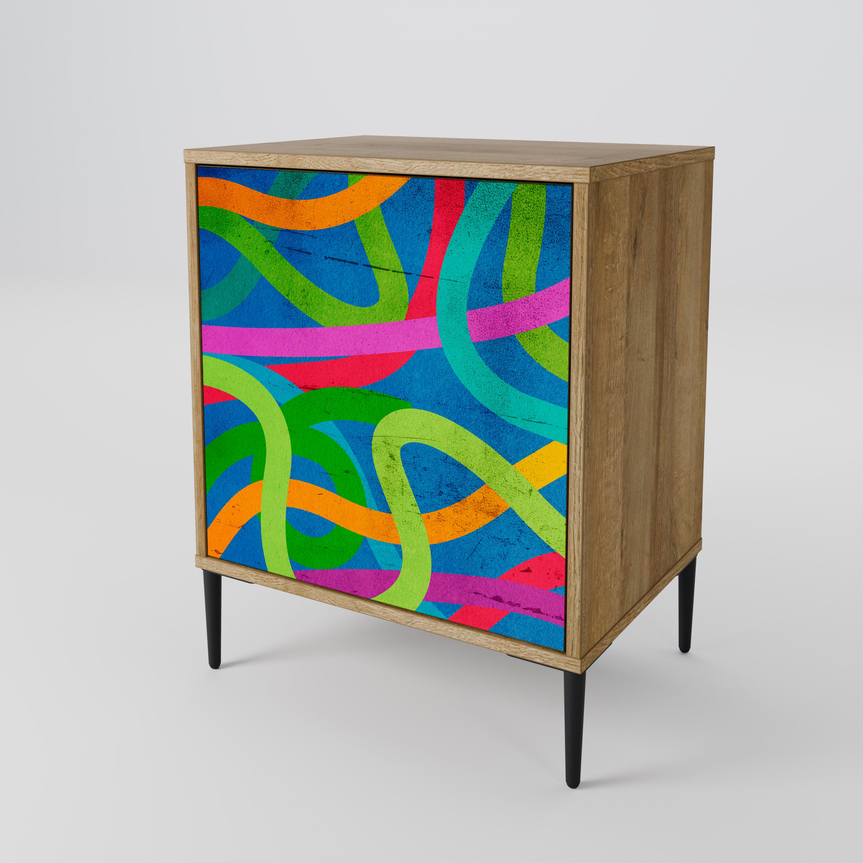 STREAMER TANGLE Sideboard mit 1 Tür in Eiche-Optik