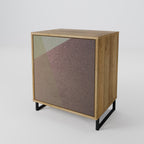 BEIGE GEOMETRY Sideboard mit 1 Tür in Eiche-Optik