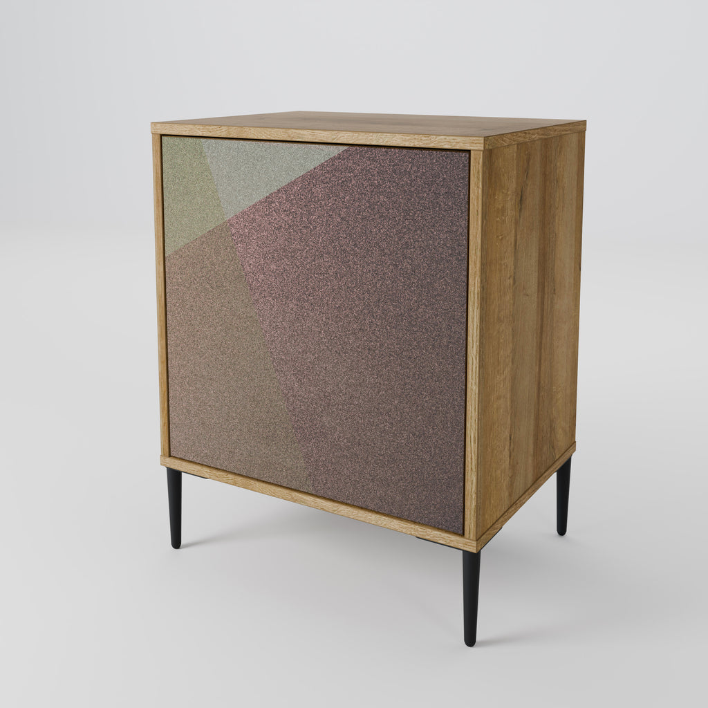 BEIGE GEOMETRY Sideboard mit 1 Tür in Eiche-Optik