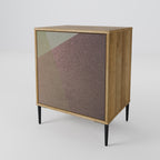 BEIGE GEOMETRY Sideboard mit 1 Tür in Eiche-Optik