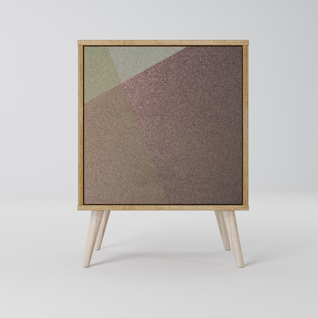 BEIGE GEOMETRY Sideboard mit 1 Tür in Eiche-Optik