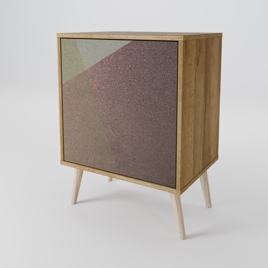 BEIGE GEOMETRY Sideboard mit 1 Tür in Eiche-Optik