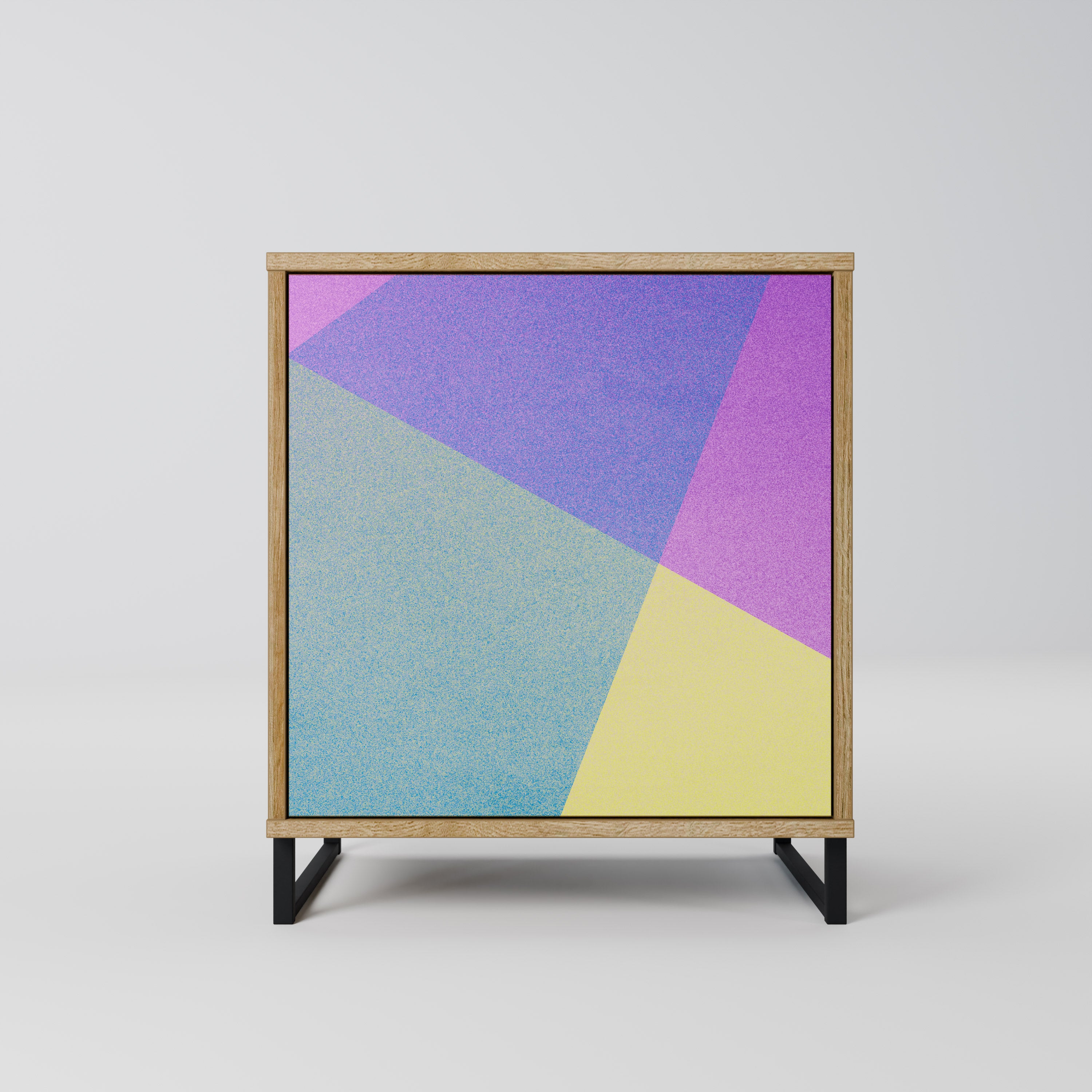 BRIGHT GEOMETRY Sideboard mit 1 Tür in Eiche-Optik