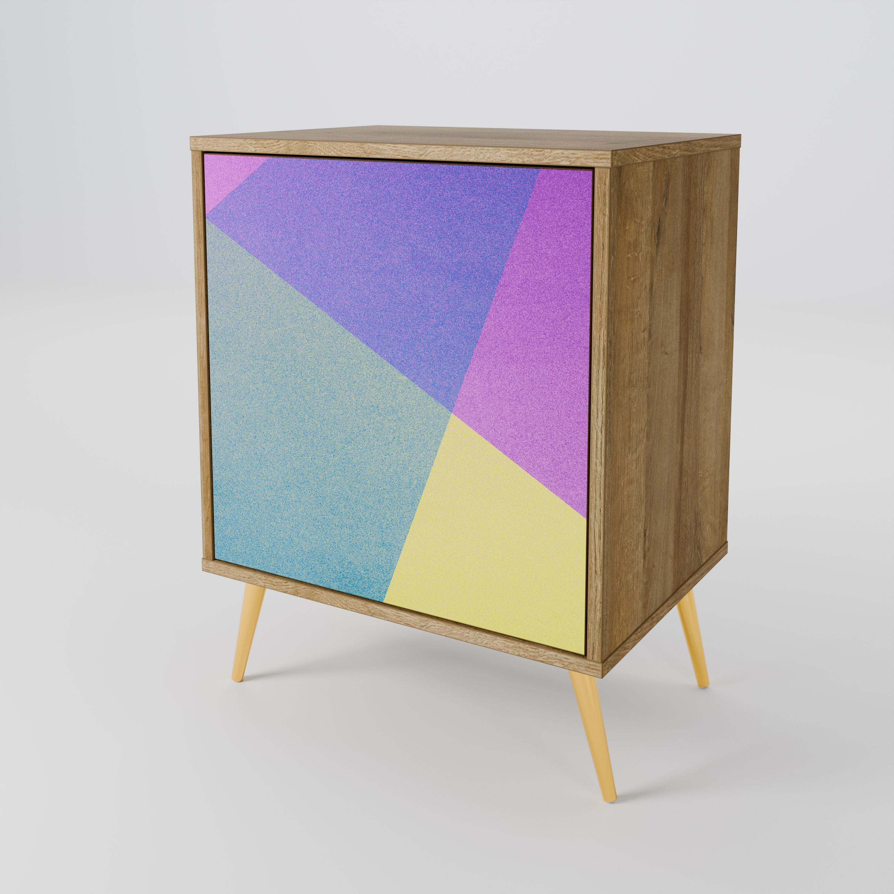 BRIGHT GEOMETRY Sideboard mit 1 Tür in Eiche-Optik