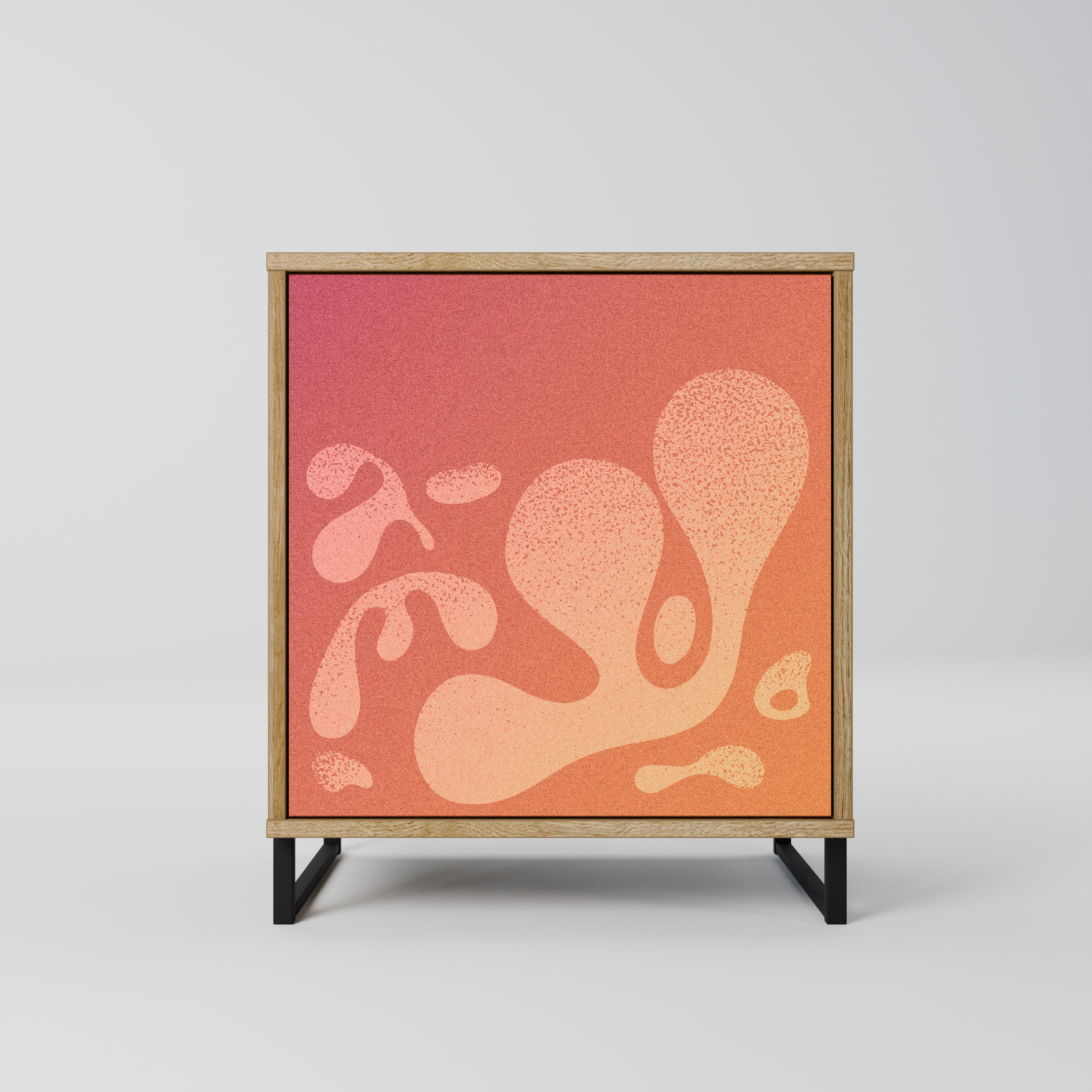 IRREGULAR PINK Sideboard mit 1 Tür in Eiche-Optik