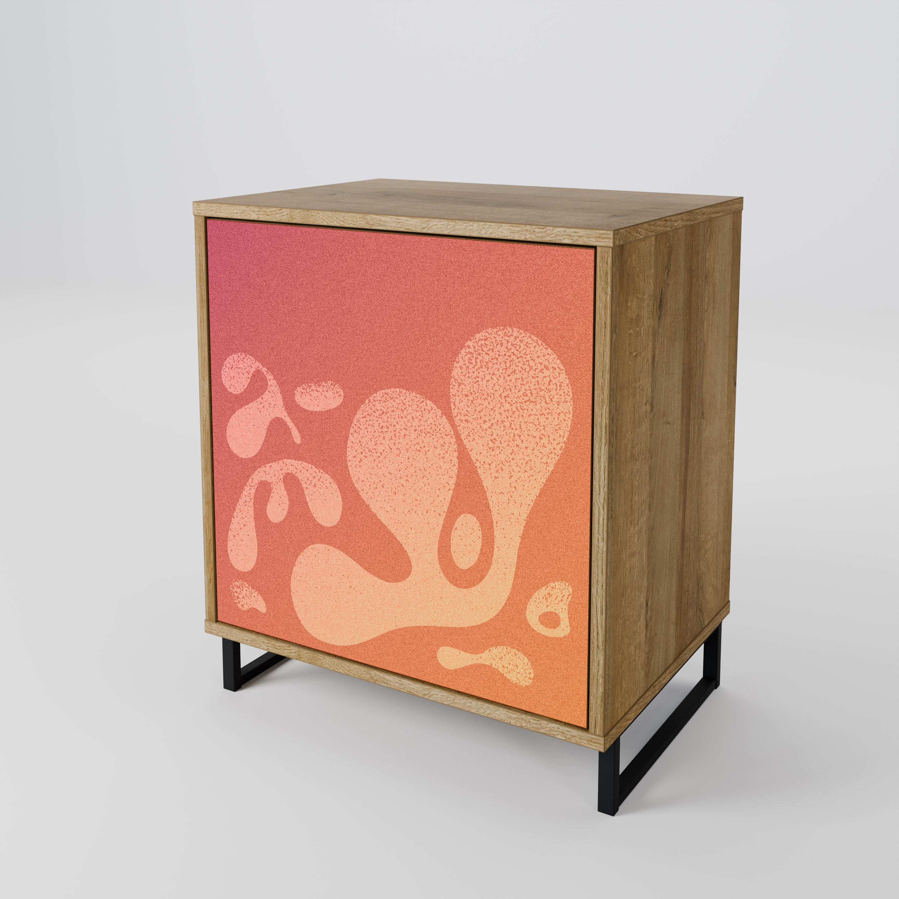 IRREGULAR PINK Sideboard mit 1 Tür in Eiche-Optik