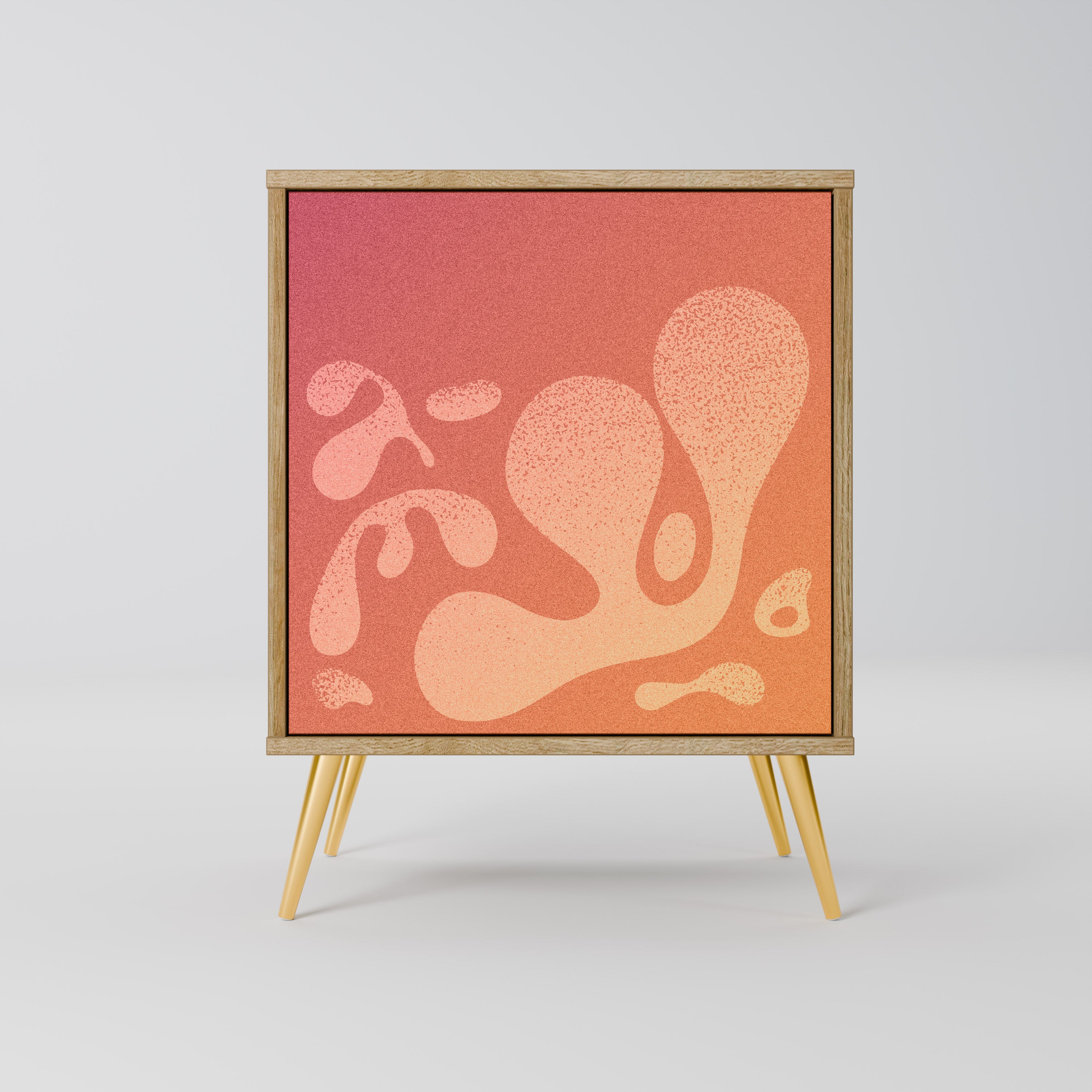 IRREGULAR PINK Sideboard mit 1 Tür in Eiche-Optik