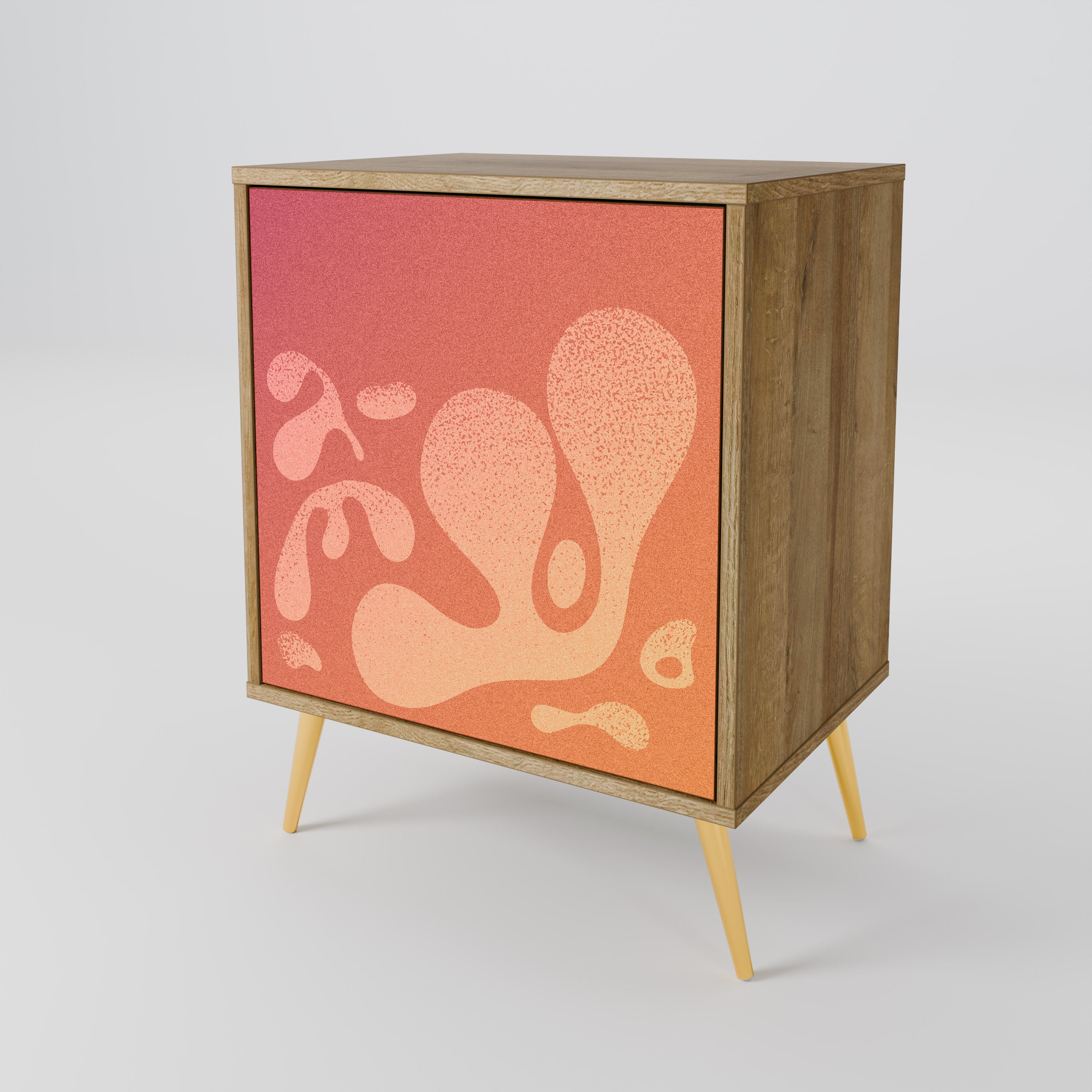 IRREGULAR PINK Sideboard mit 1 Tür in Eiche-Optik