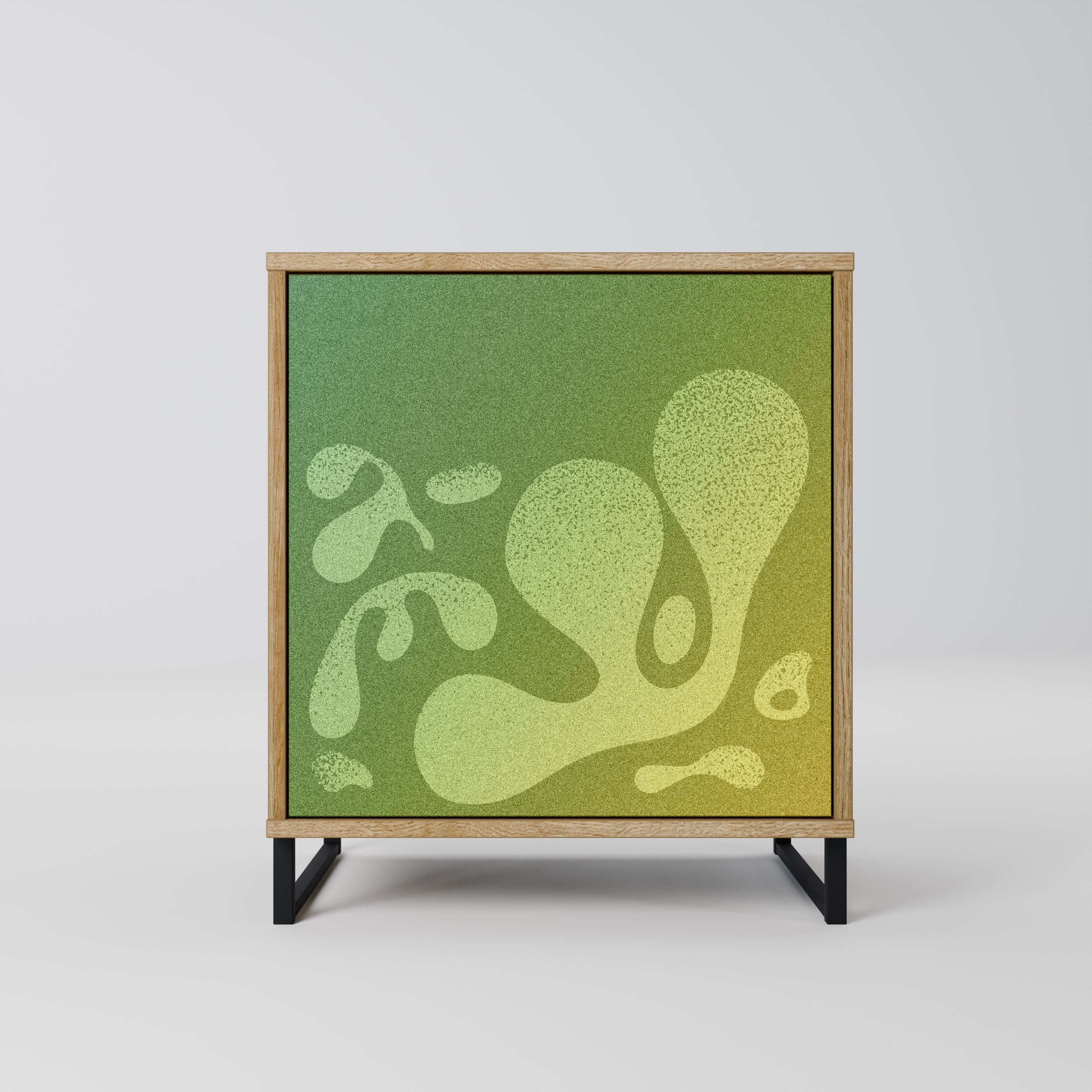 IRREGULAR BLUE Sideboard mit 1 Tür in Eiche-Optik