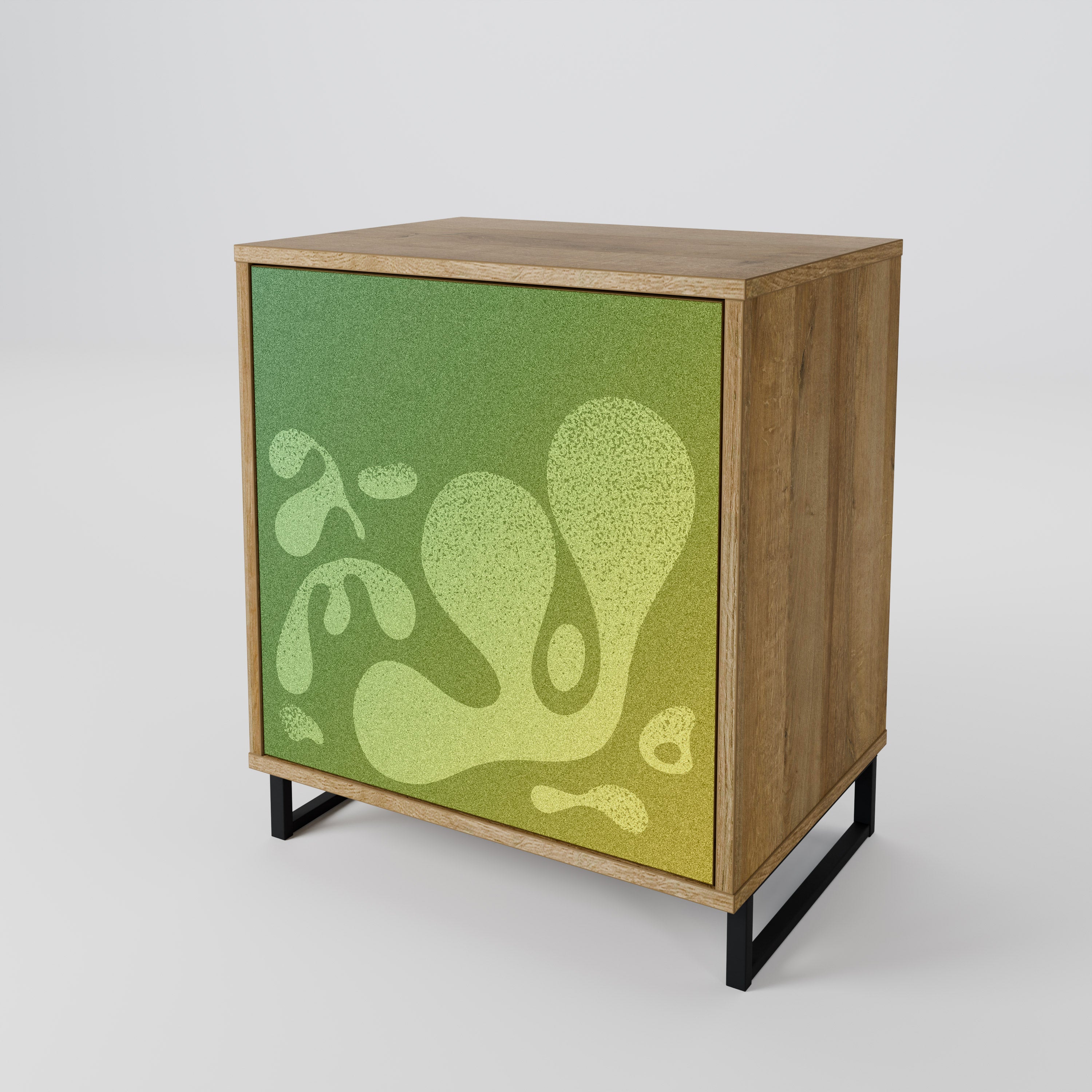 IRREGULAR BLUE Sideboard mit 1 Tür in Eiche-Optik