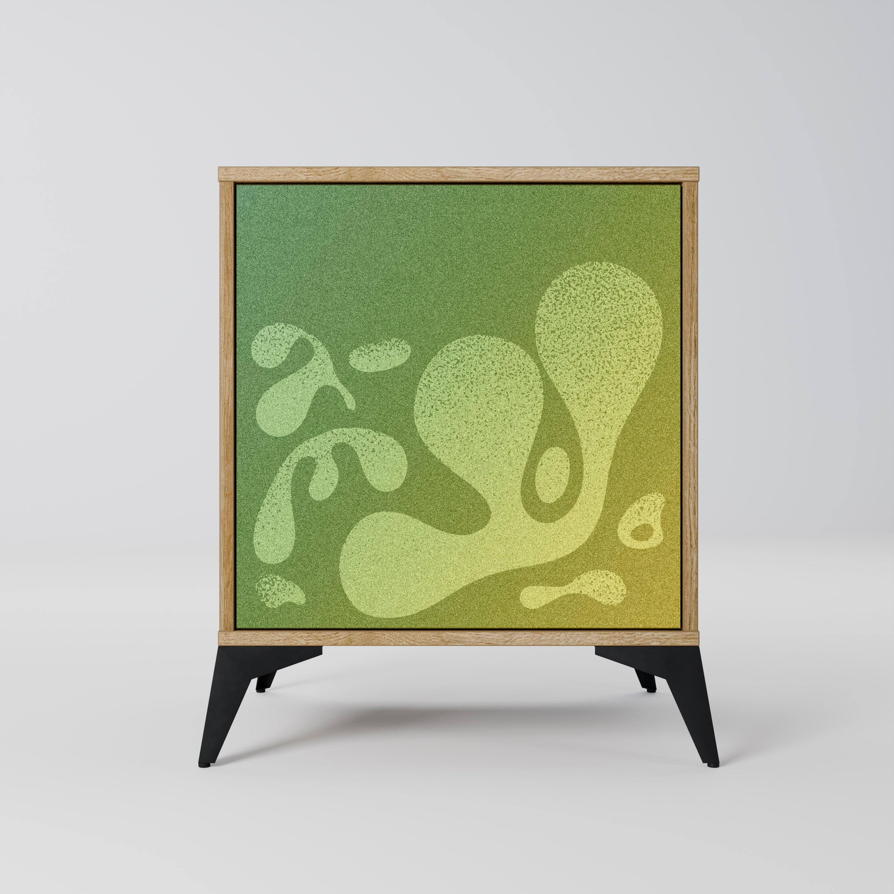 IRREGULAR BLUE Sideboard mit 1 Tür in Eiche-Optik