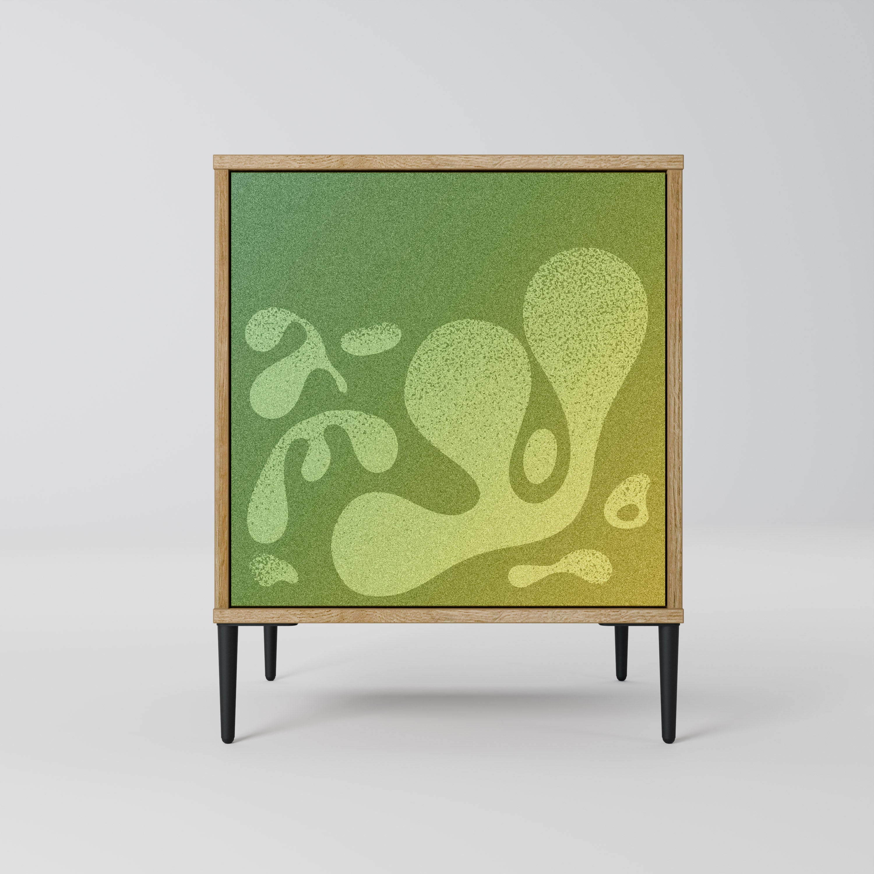 IRREGULAR BLUE Sideboard mit 1 Tür in Eiche-Optik