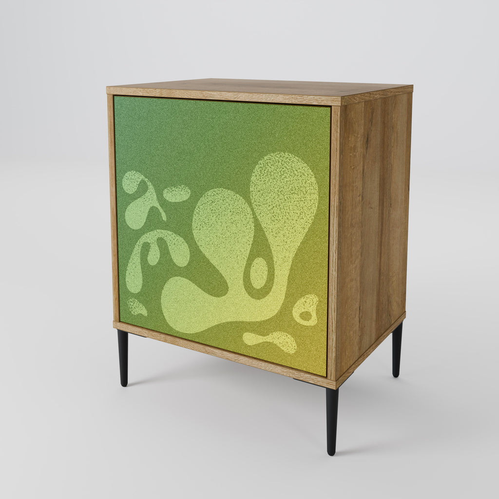 IRREGULAR BLUE Sideboard mit 1 Tür in Eiche-Optik