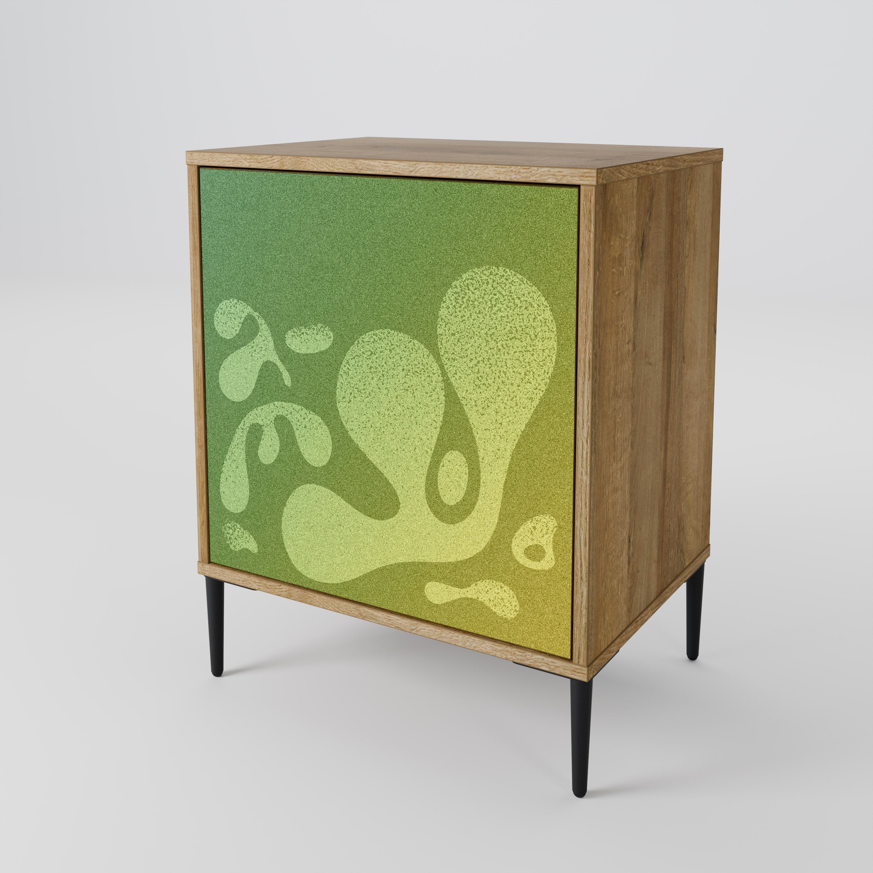 IRREGULAR BLUE Sideboard mit 1 Tür in Eiche-Optik