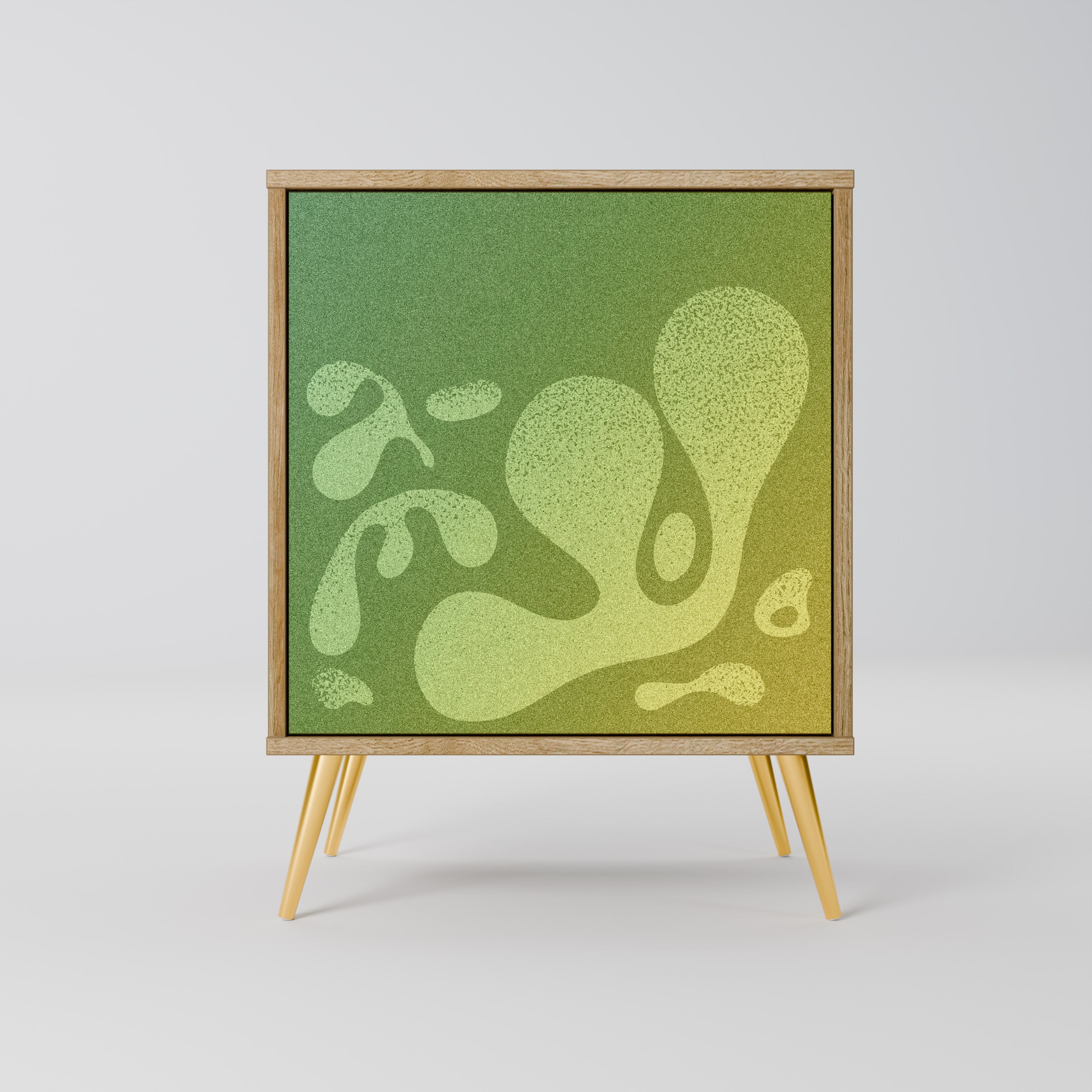 IRREGULAR BLUE Sideboard mit 1 Tür in Eiche-Optik