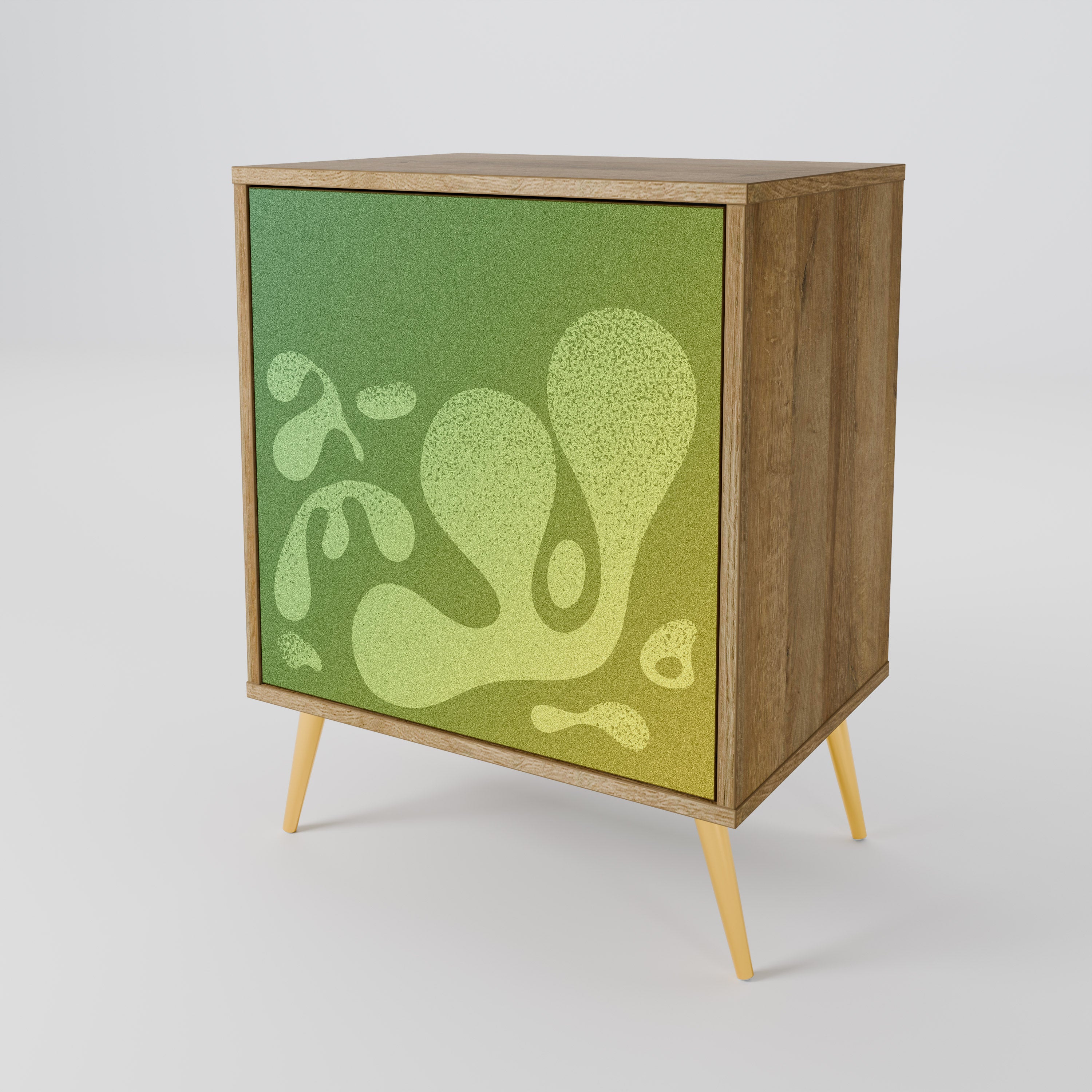 IRREGULAR BLUE Sideboard mit 1 Tür in Eiche-Optik