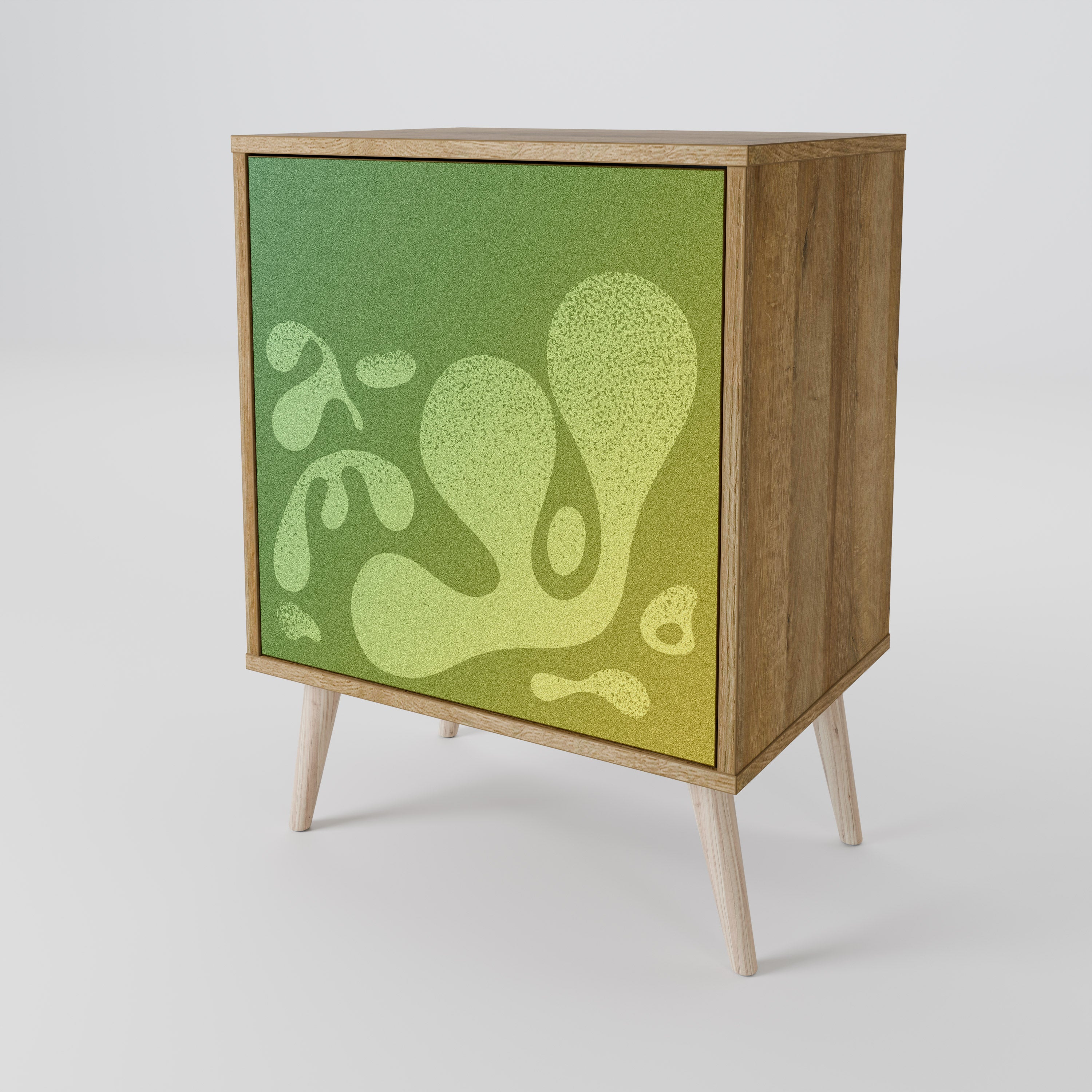 IRREGULAR BLUE Sideboard mit 1 Tür in Eiche-Optik