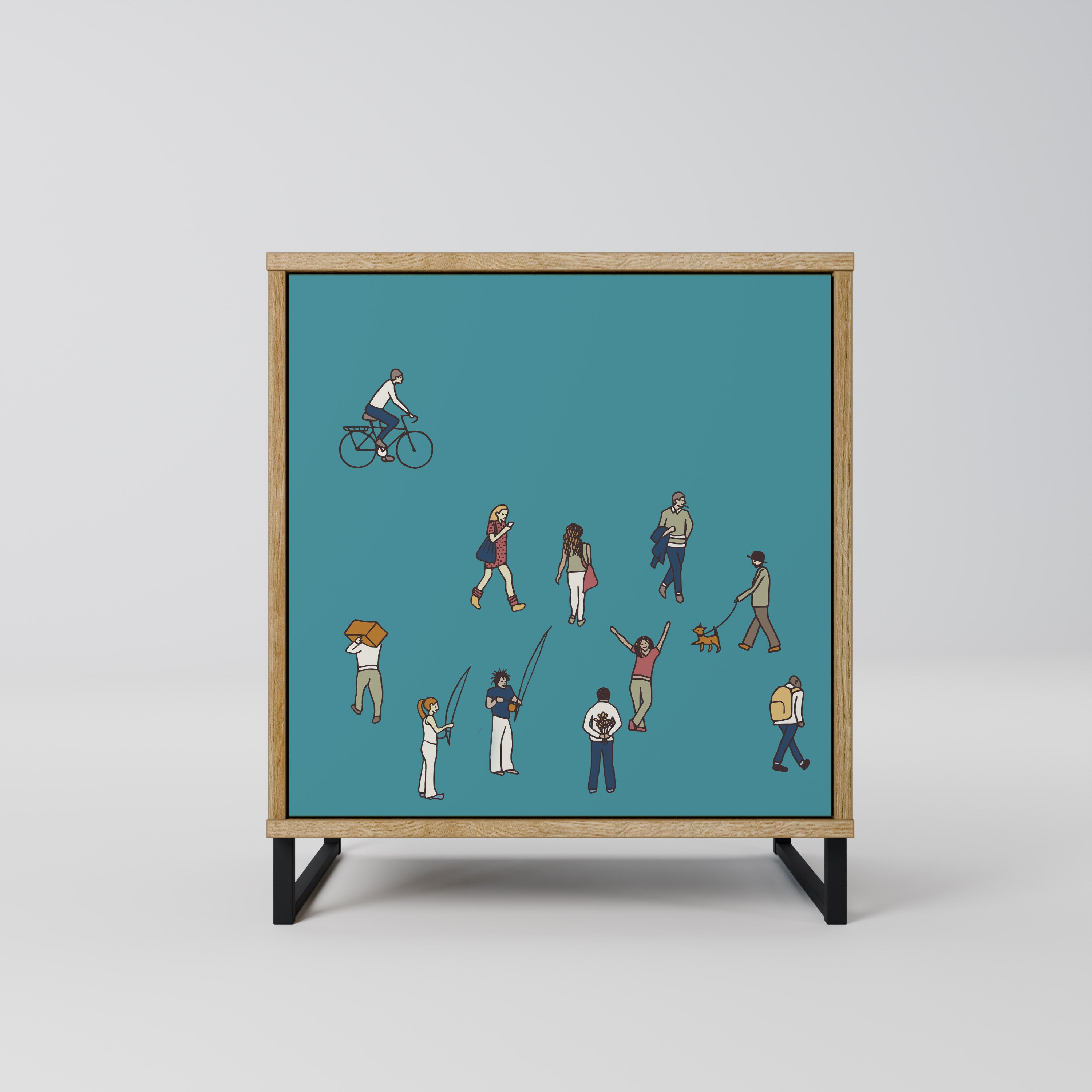 COLLECTIVE STREAM Sideboard mit 1 Tür in Eiche-Optik