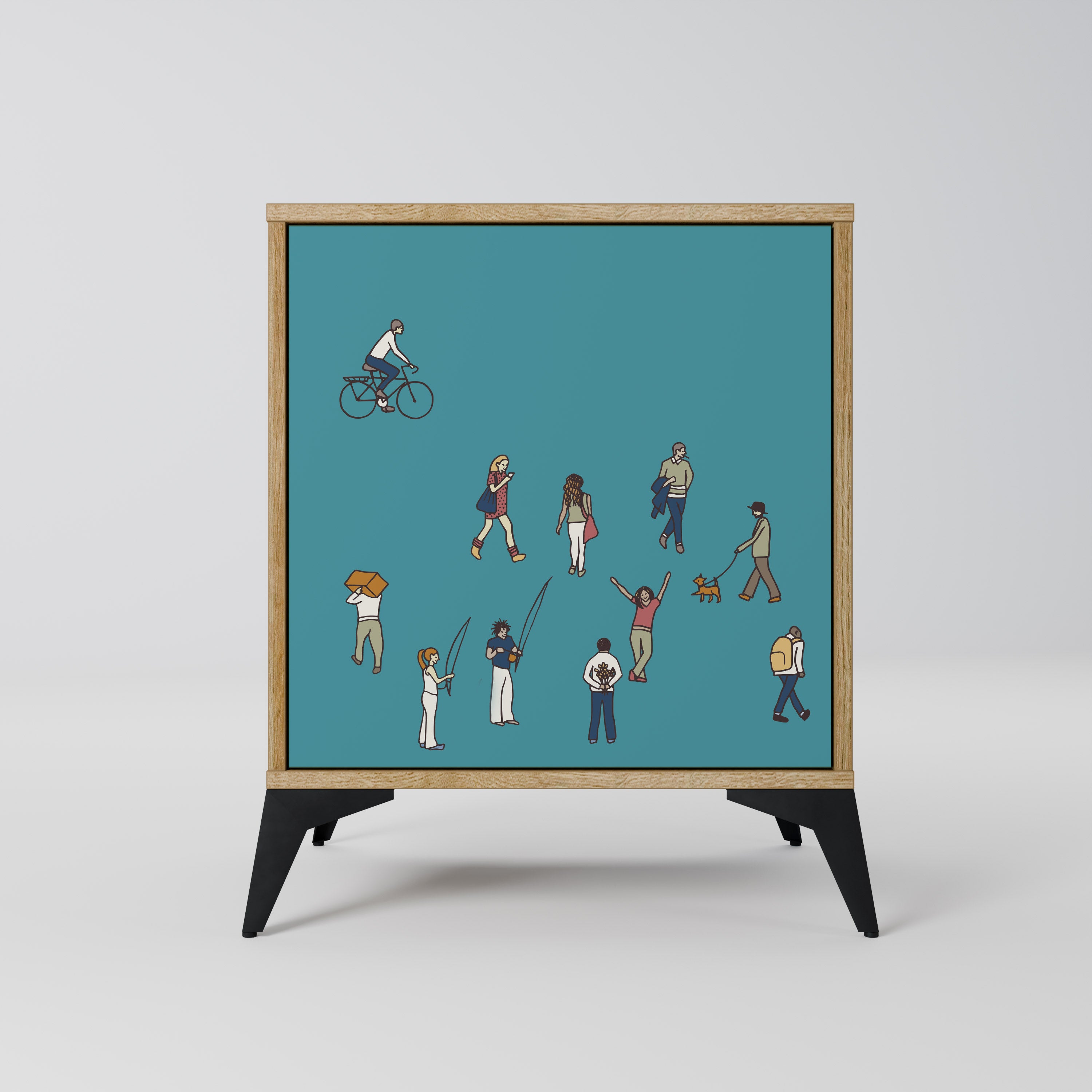 COLLECTIVE STREAM Sideboard mit 1 Tür in Eiche-Optik