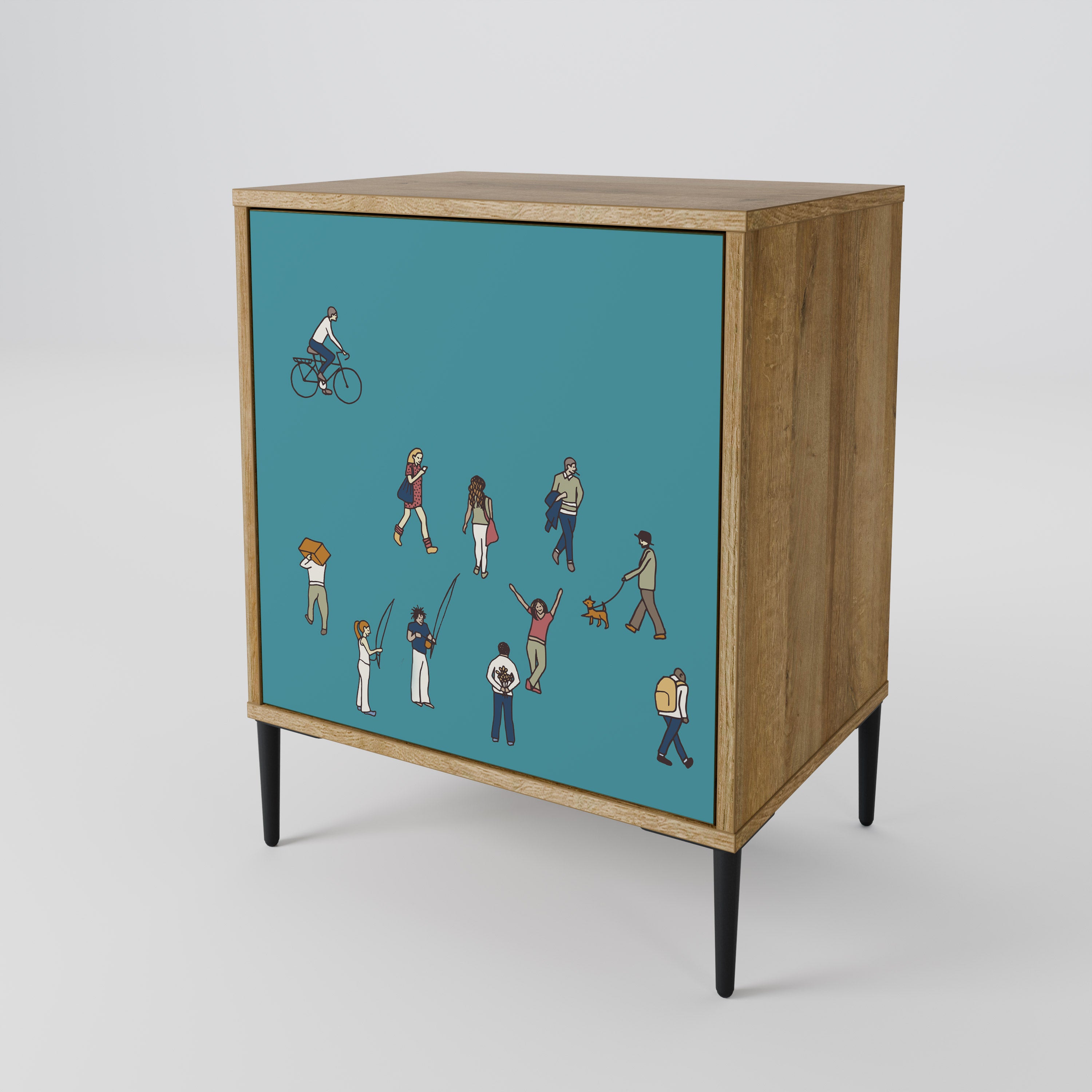 COLLECTIVE STREAM Sideboard mit 1 Tür in Eiche-Optik