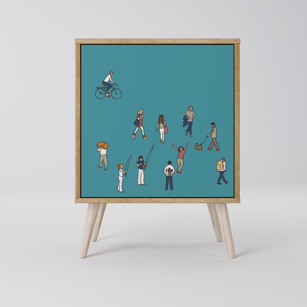 COLLECTIVE STREAM Sideboard mit 1 Tür in Eiche-Optik