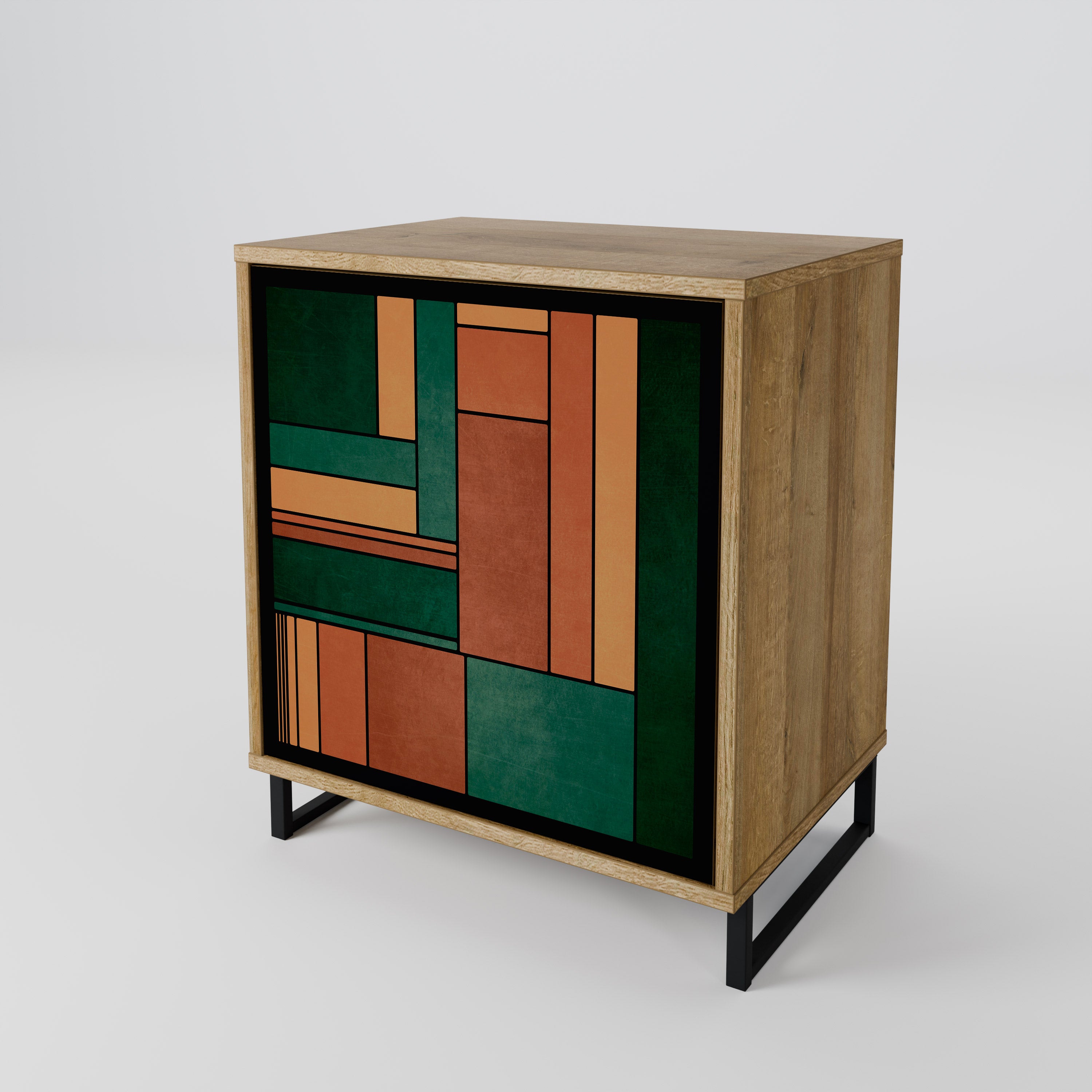 EARTHY FIGURES 1-Door Sideboard in Oak Effect