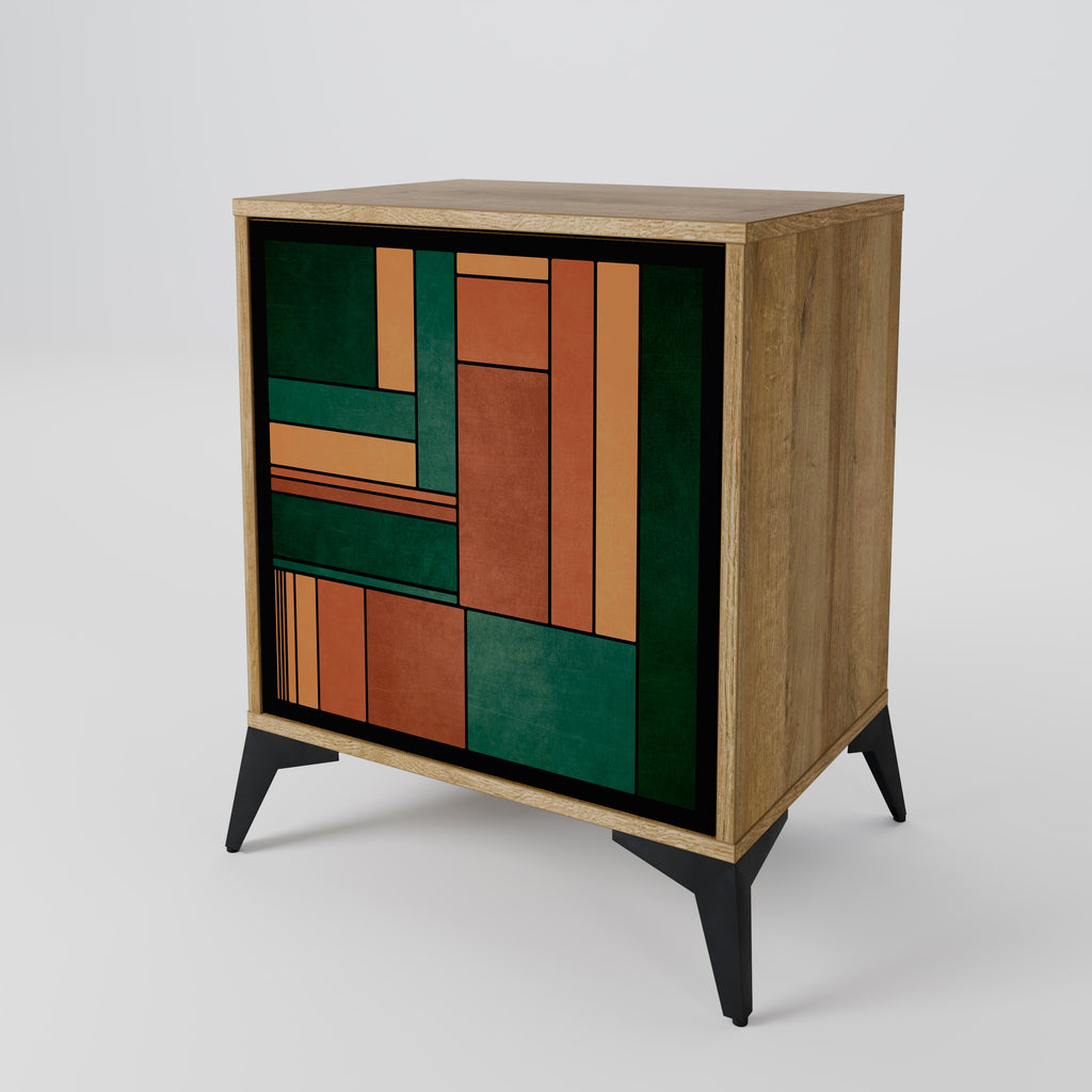 EARTHY FIGURES 1-Door Sideboard in Oak Effect