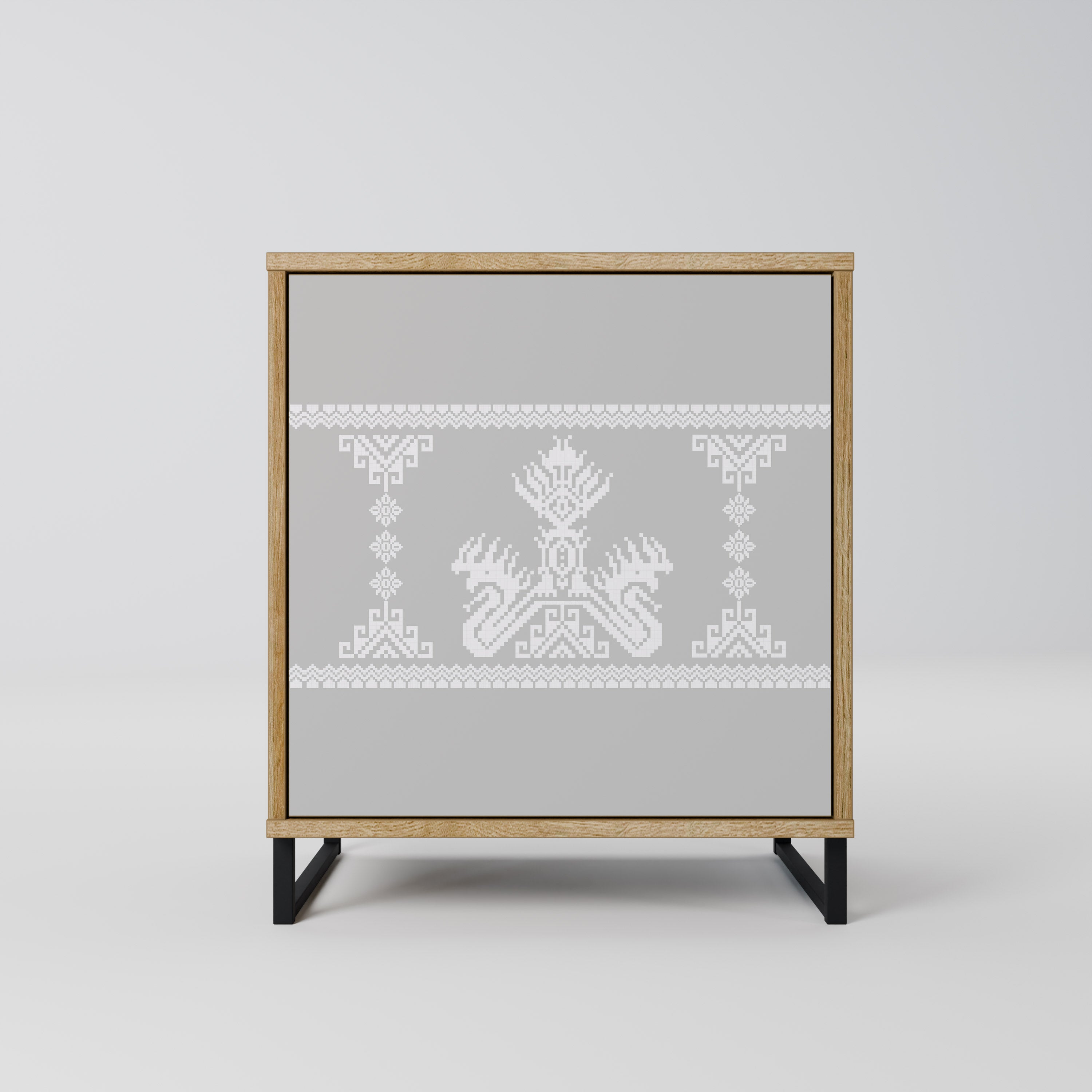 THAI GRAY Sideboard mit 1 Tür in Eiche-Optik