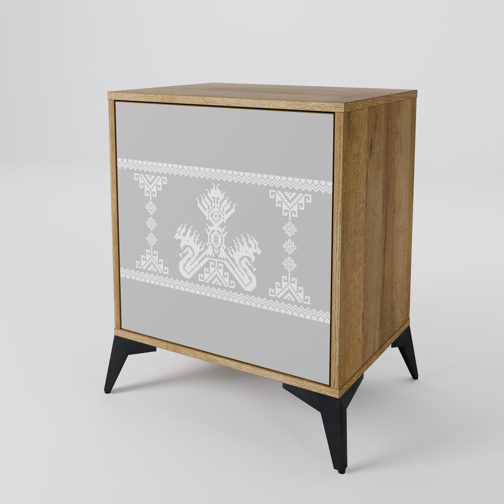 THAI GRAY Sideboard mit 1 Tür in Eiche-Optik