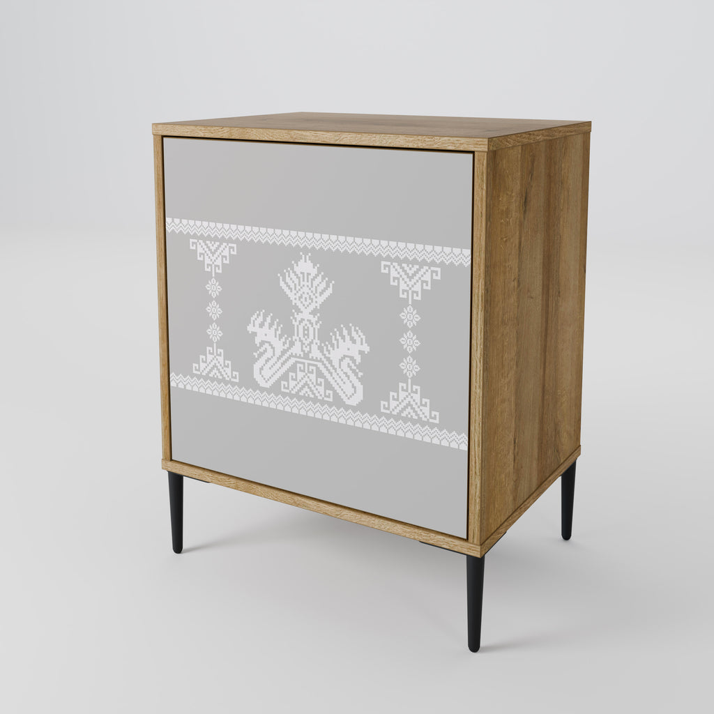 THAI GRAY Sideboard mit 1 Tür in Eiche-Optik