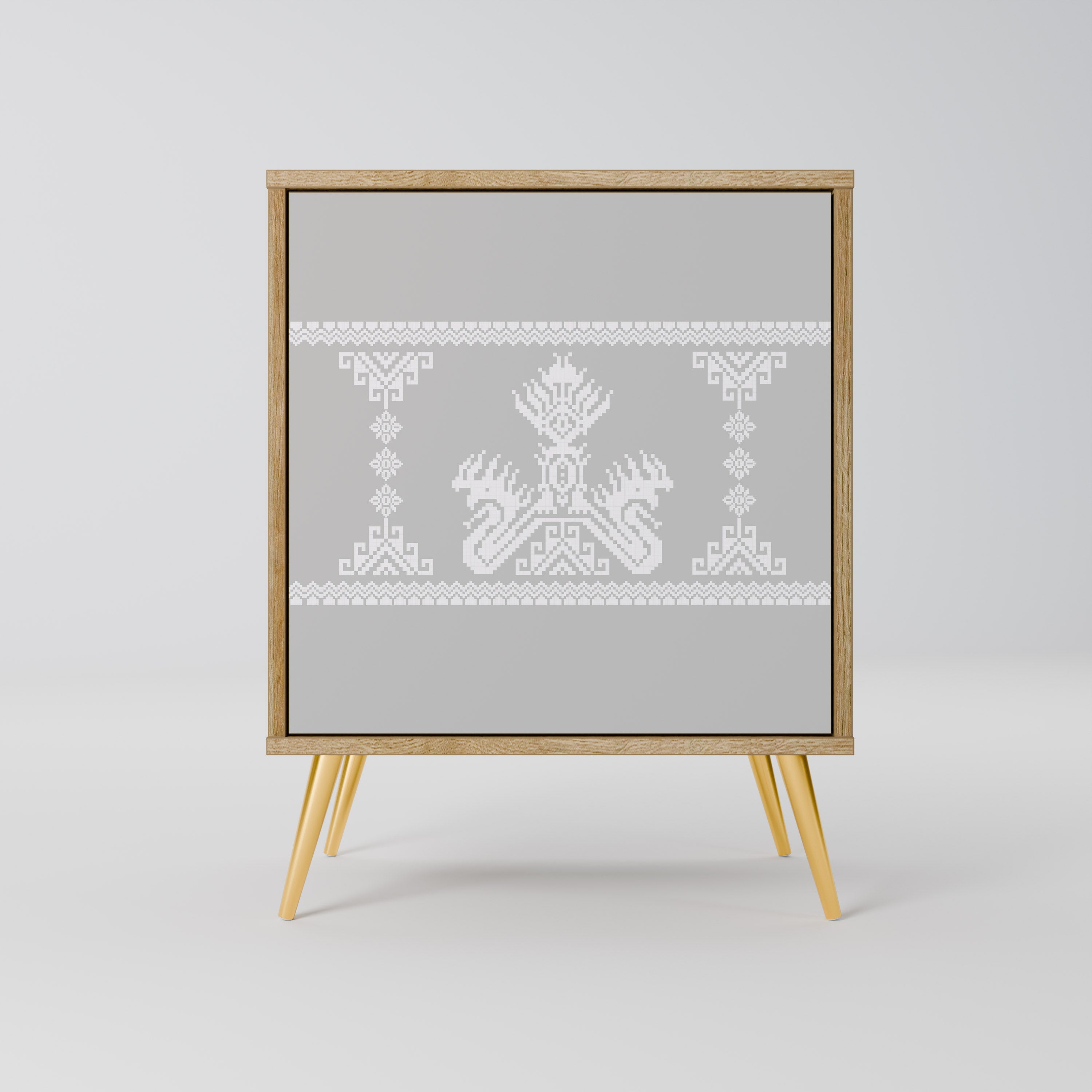 THAI GRAY Sideboard mit 1 Tür in Eiche-Optik