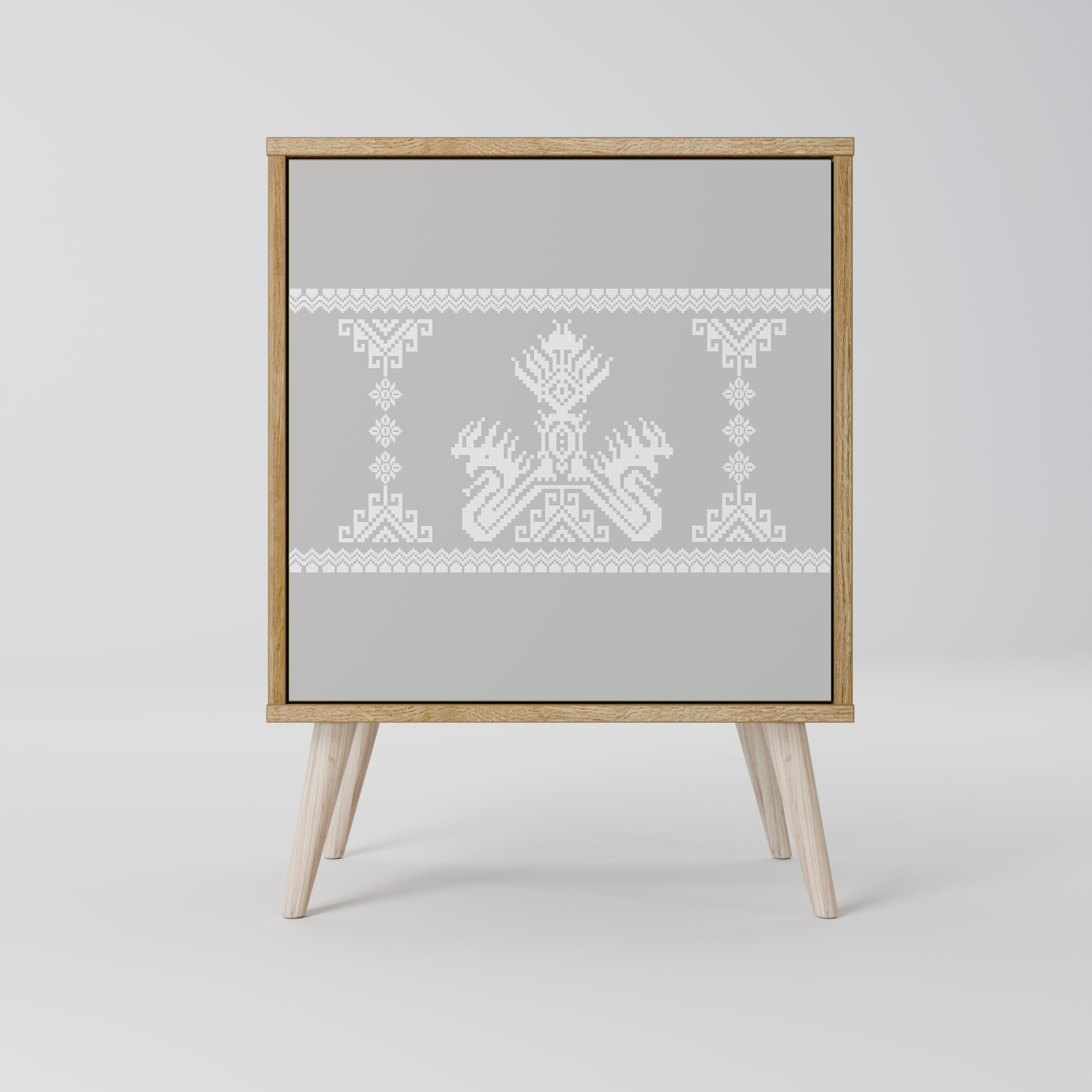 THAI GRAY Sideboard mit 1 Tür in Eiche-Optik