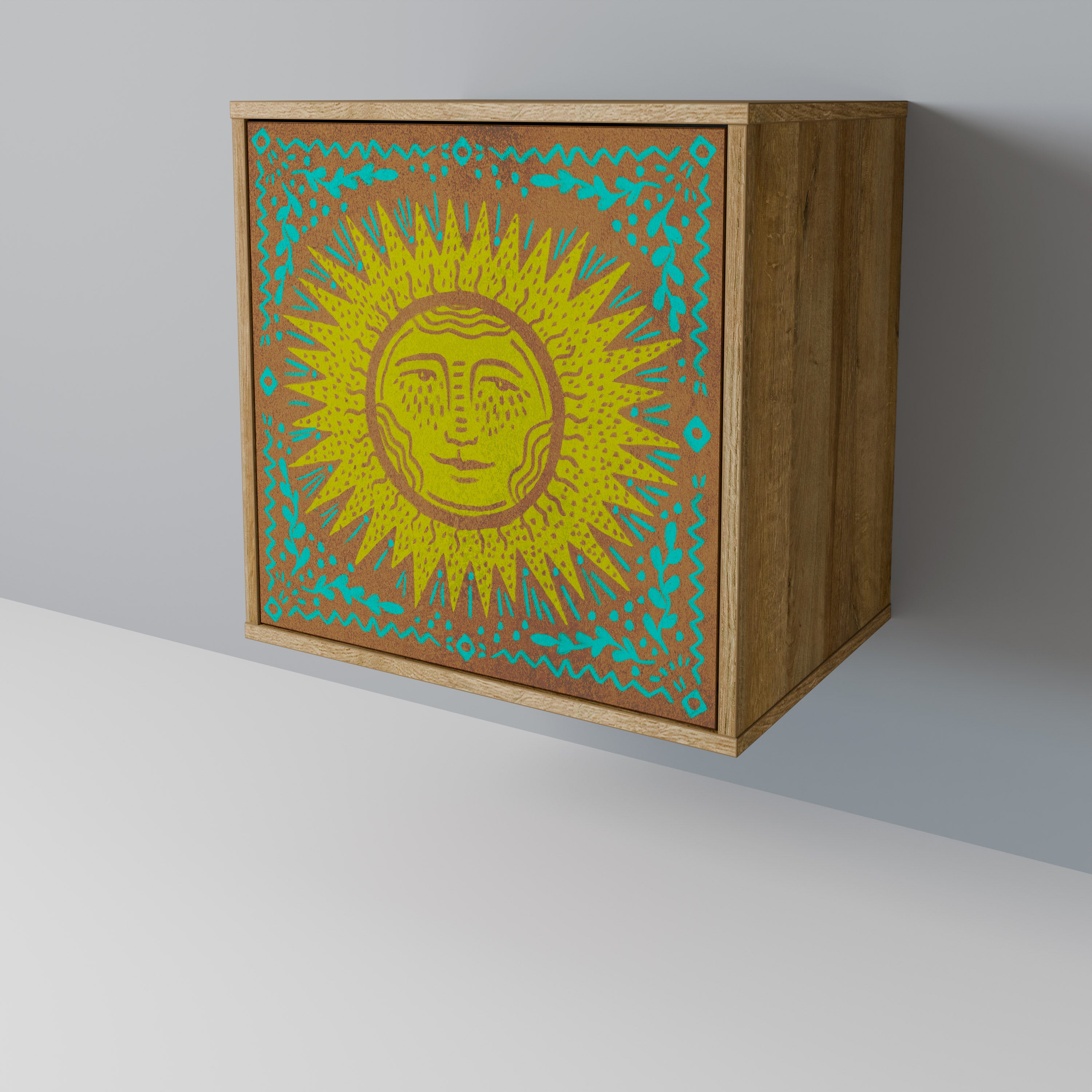 SUNSHINE EULOGY Sideboard mit 1 Tür in Eiche-Optik