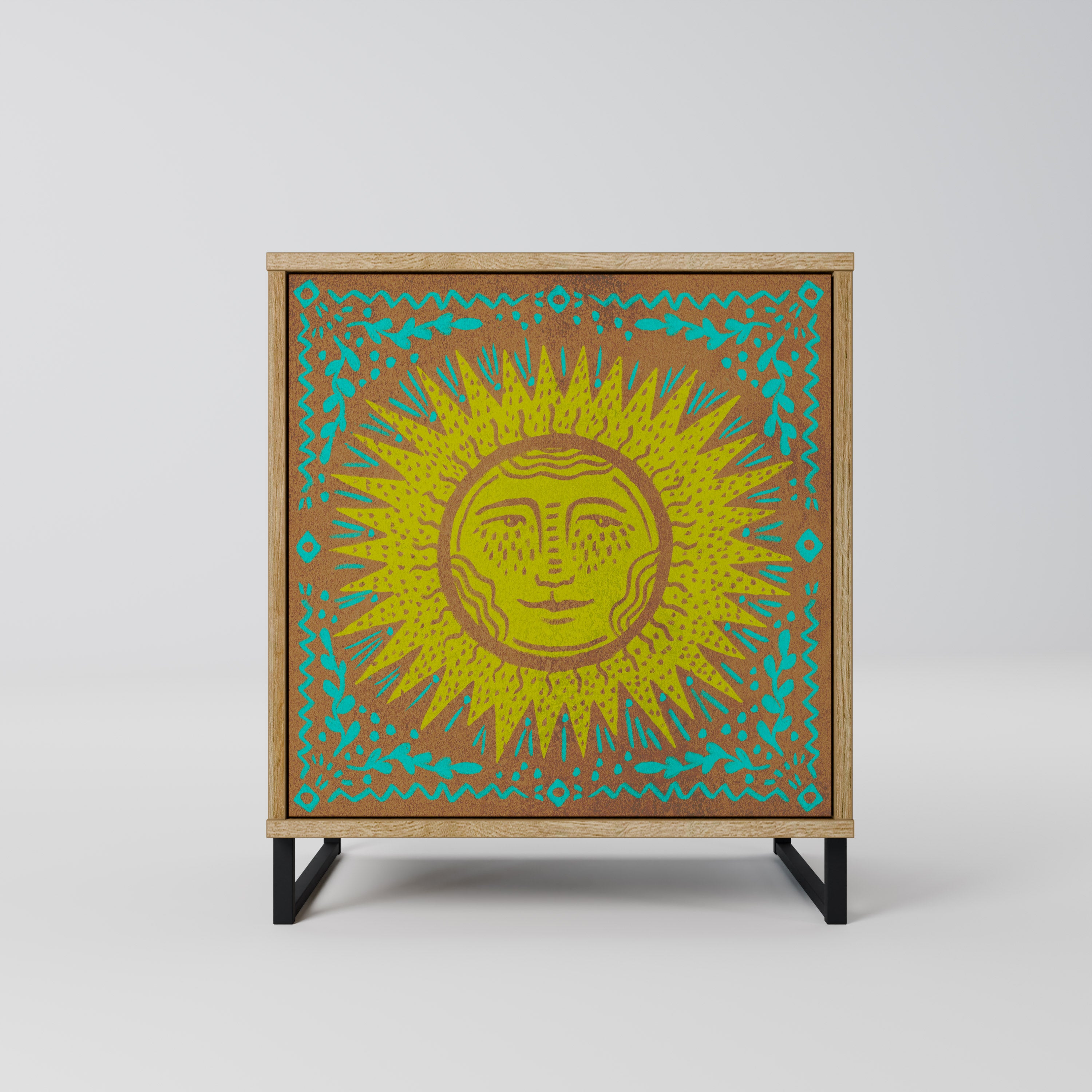 SUNSHINE EULOGY Sideboard mit 1 Tür in Eiche-Optik