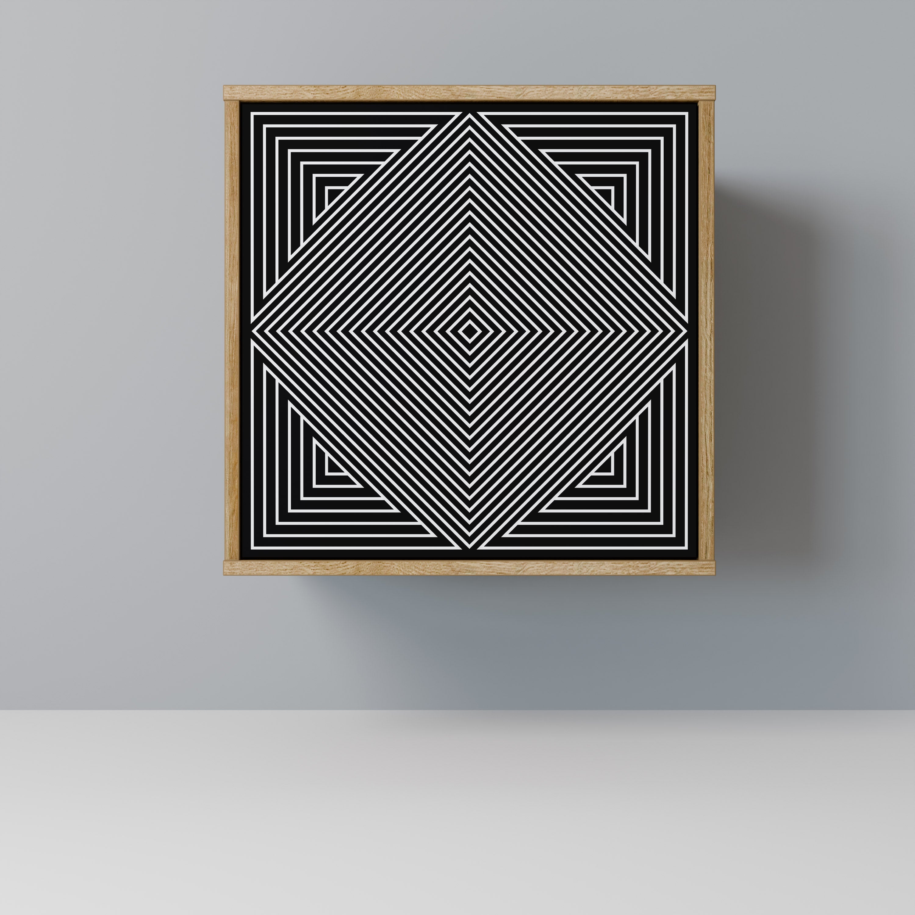 POLYGON ILLUSION Sideboard mit 1 Tür in Eiche-Optik