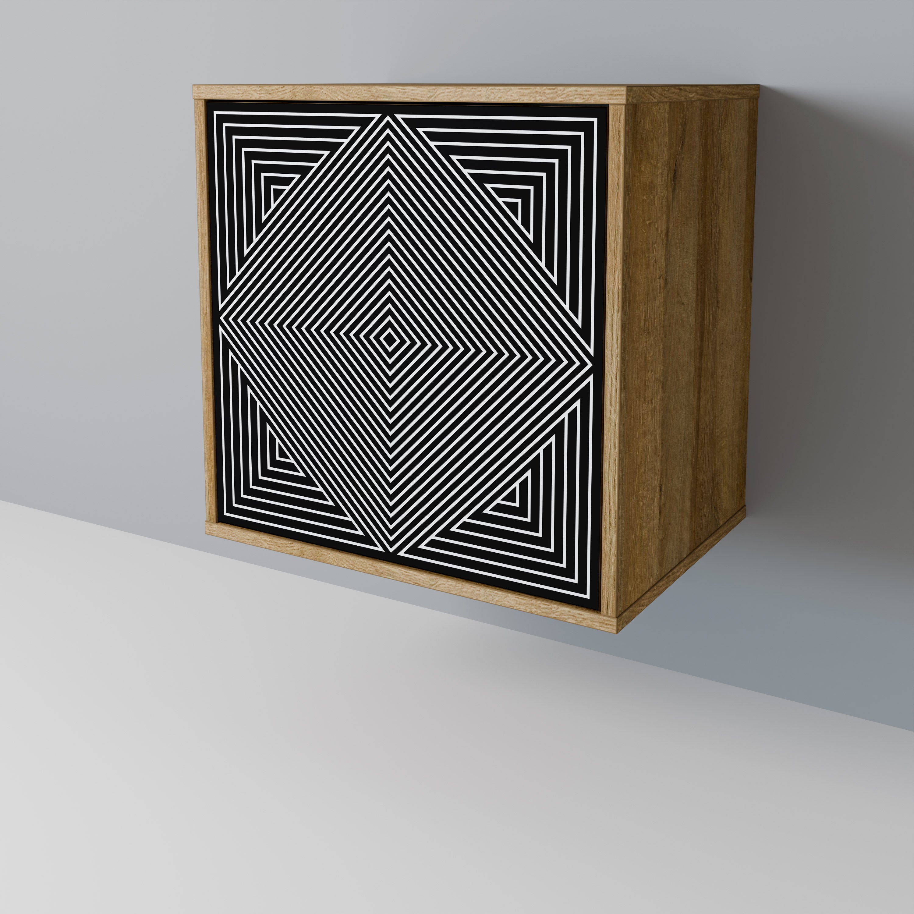 POLYGON ILLUSION Sideboard mit 1 Tür in Eiche-Optik