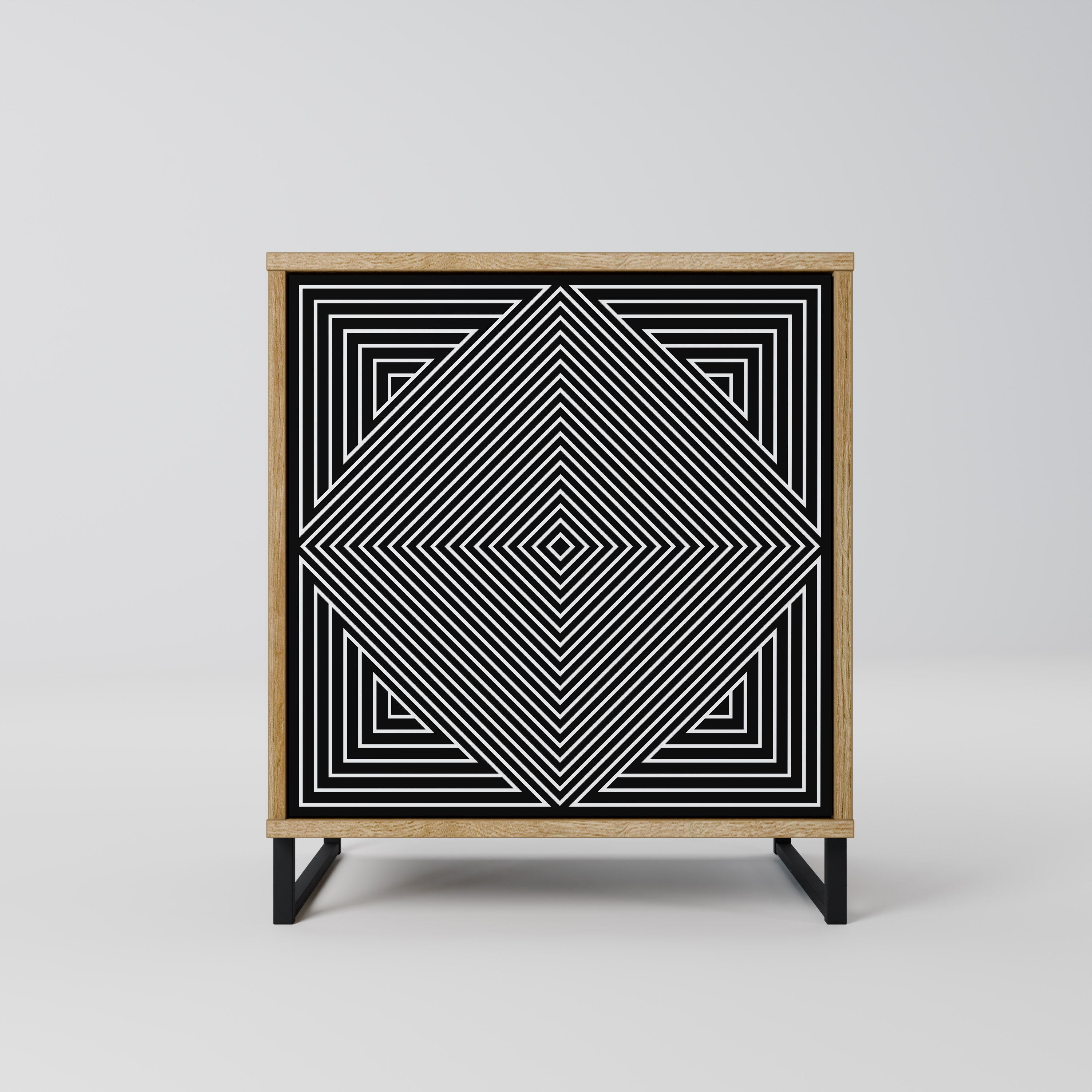 POLYGON ILLUSION Sideboard mit 1 Tür in Eiche-Optik