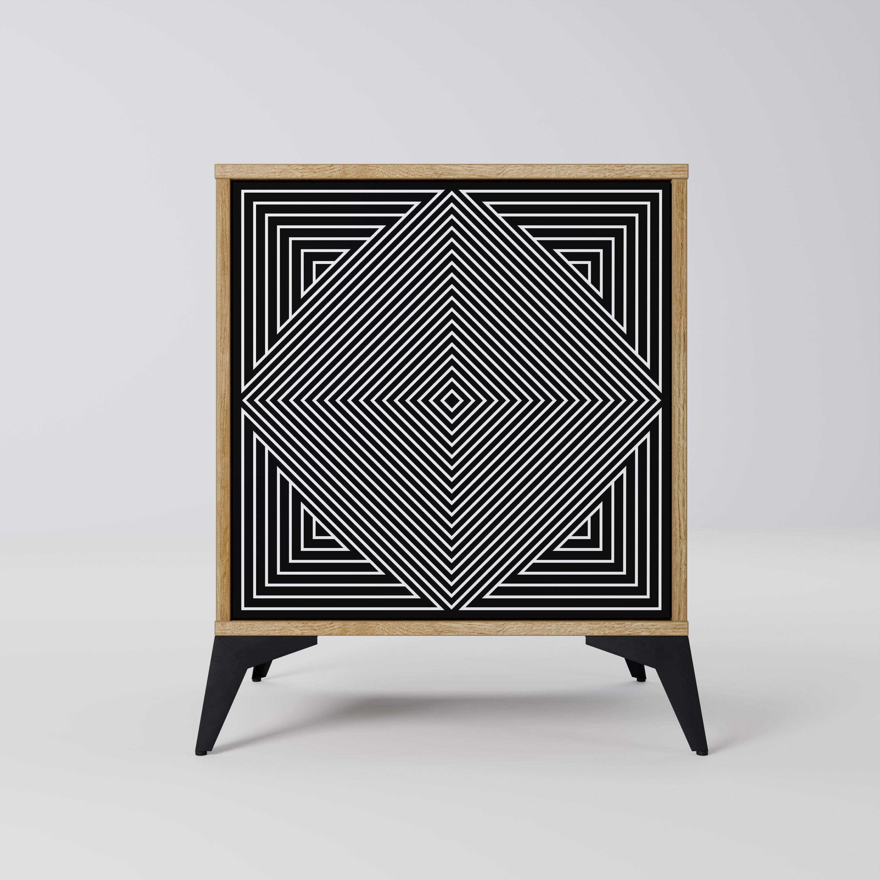 POLYGON ILLUSION Sideboard mit 1 Tür in Eiche-Optik