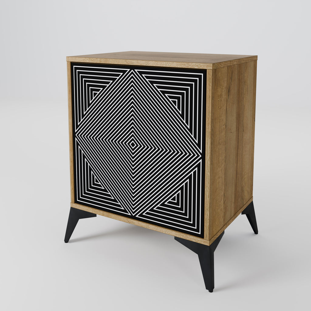 POLYGON ILLUSION Sideboard mit 1 Tür in Eiche-Optik