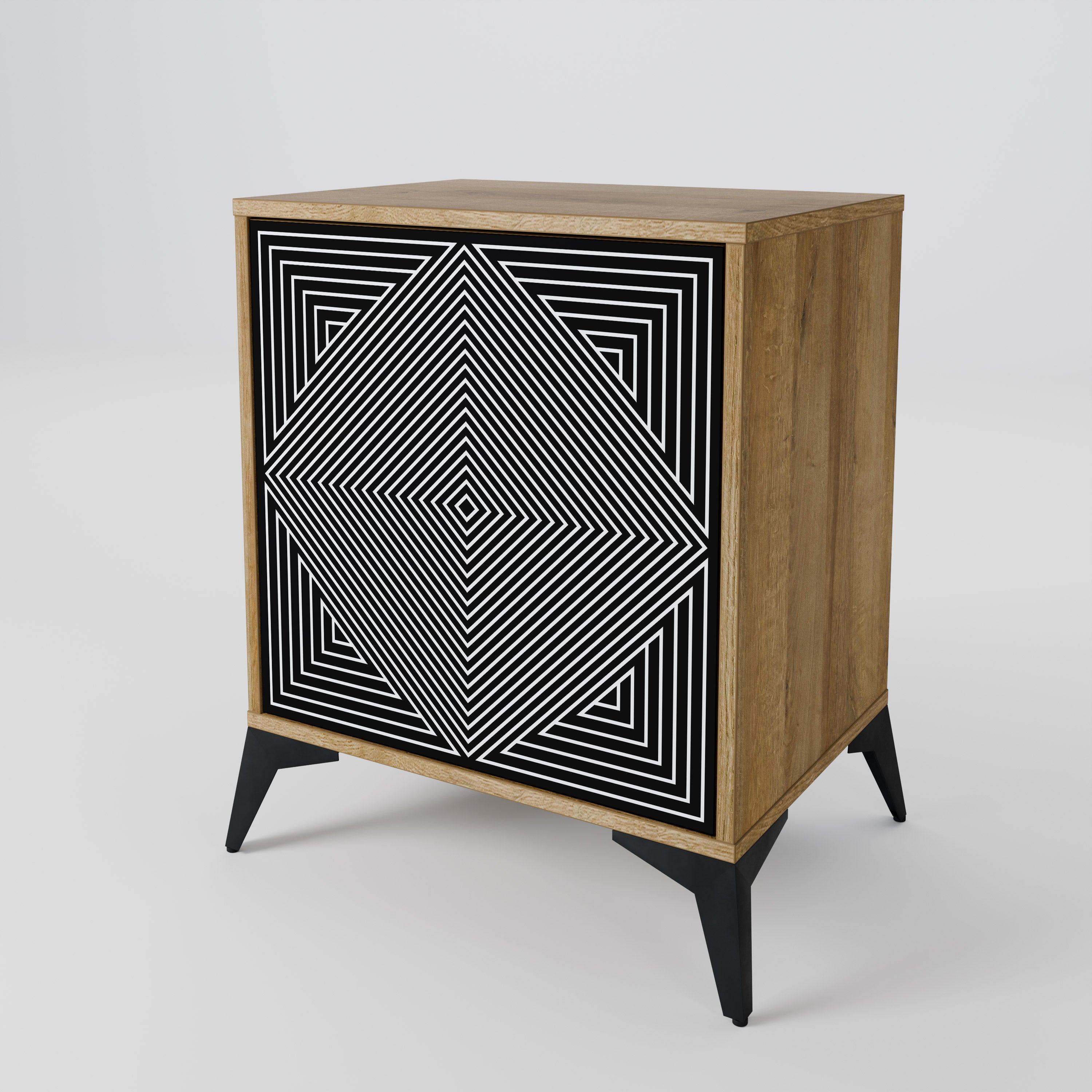 POLYGON ILLUSION Sideboard mit 1 Tür in Eiche-Optik