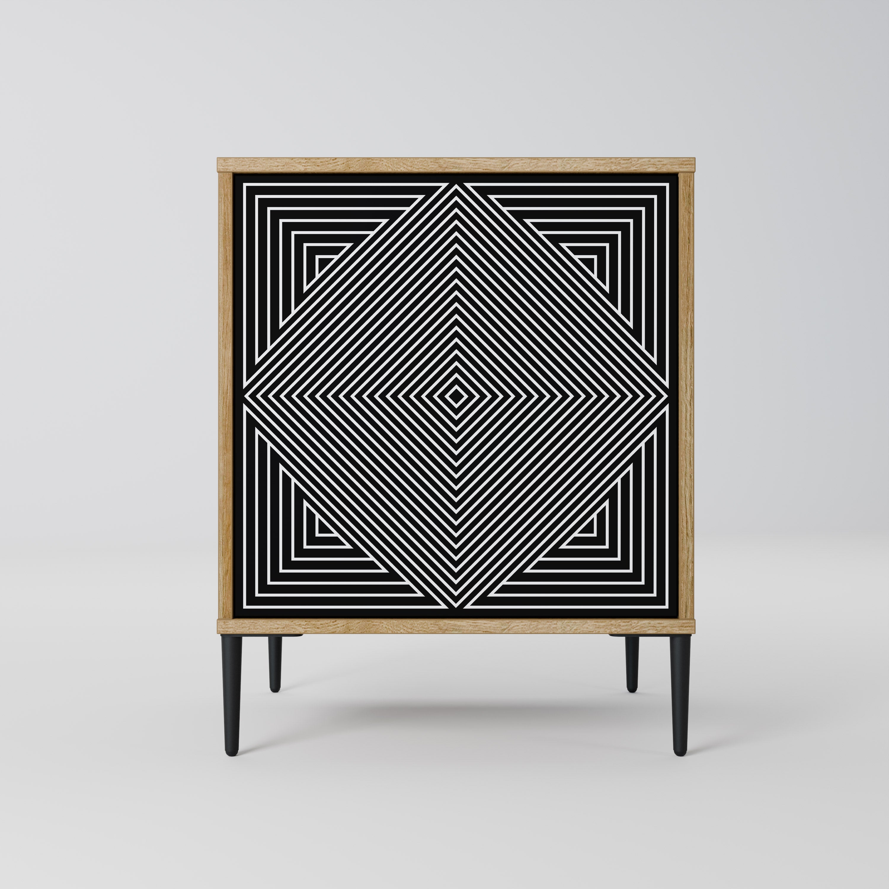 POLYGON ILLUSION Sideboard mit 1 Tür in Eiche-Optik